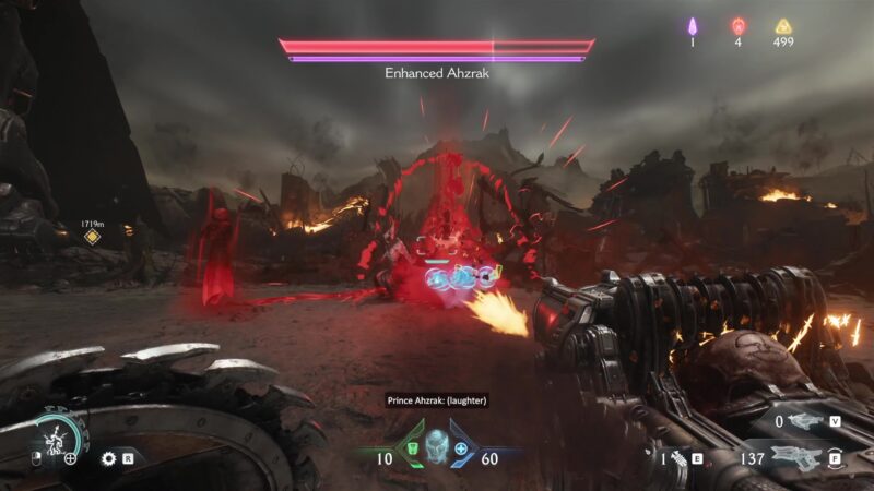 Shoot and break Enhanced Ahzrak's summons to gain health and armor during the boss fight in Doom The Dark Ages.