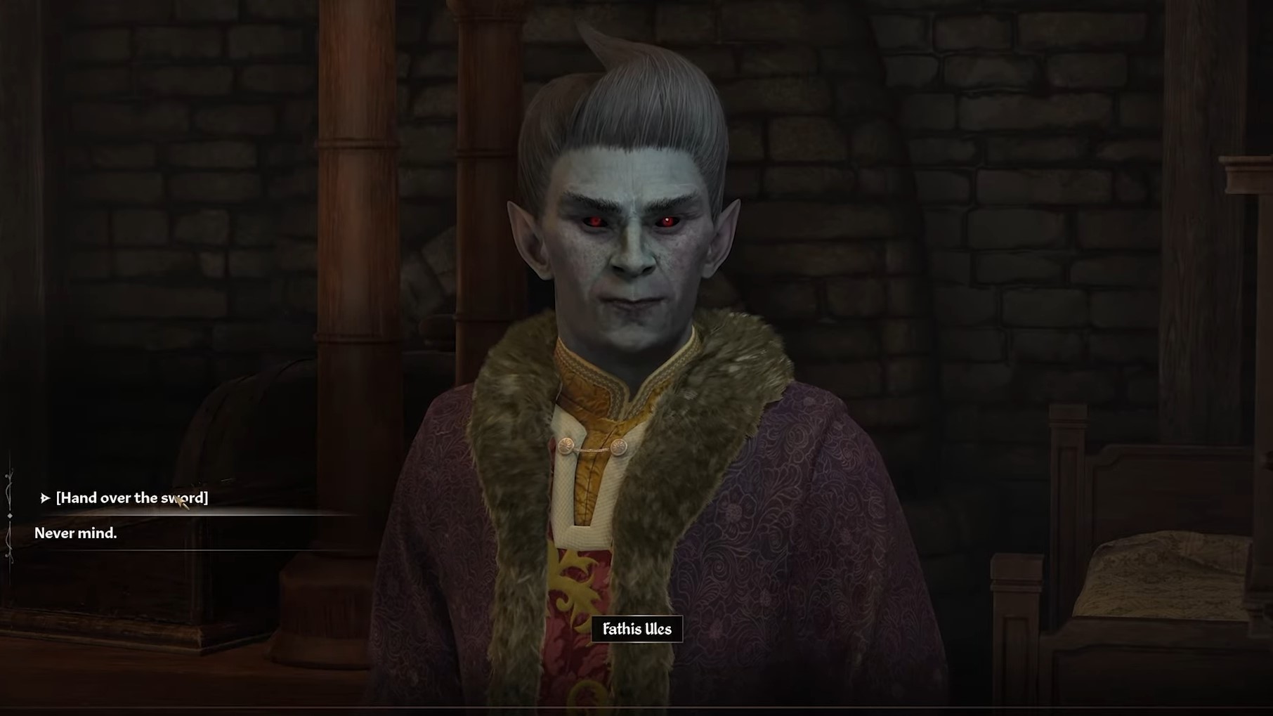 Selling the sword to Fathis Ules (Image via Bethesda)