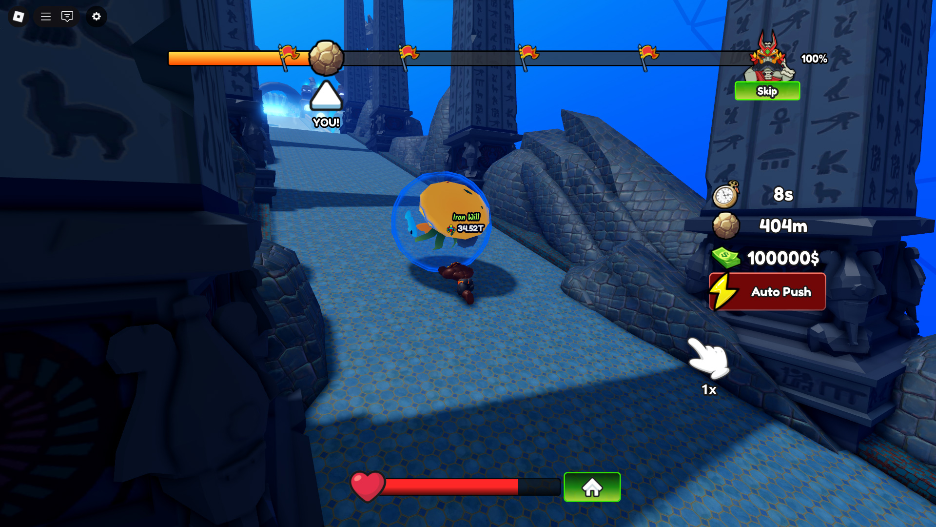 Sisyphus Training Gameplay (Image via Roblox Corporation)