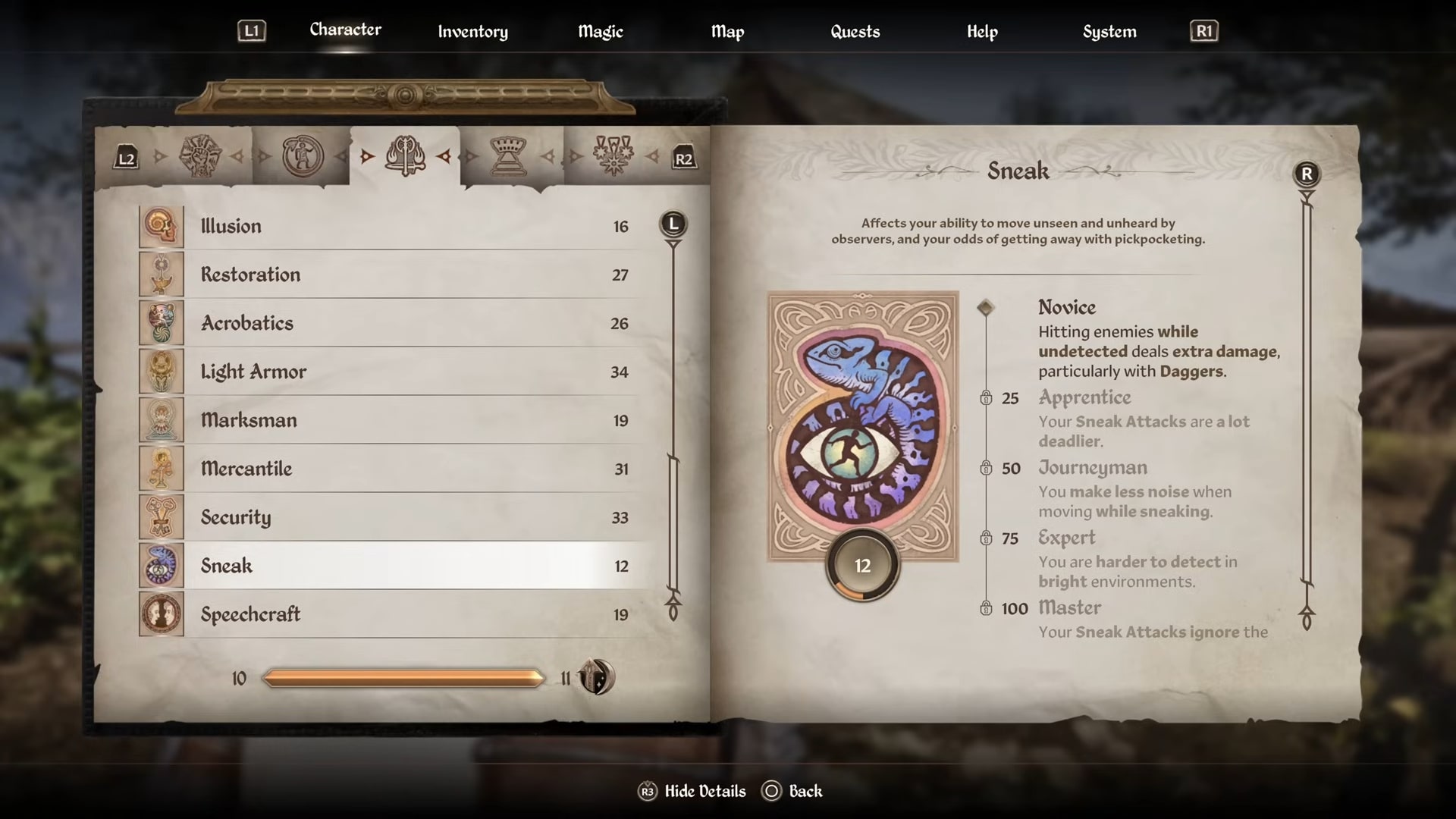 Upgrade Sneak in Oblivion Remastered ( Image via Bethesda | NorZZa/YouTube)