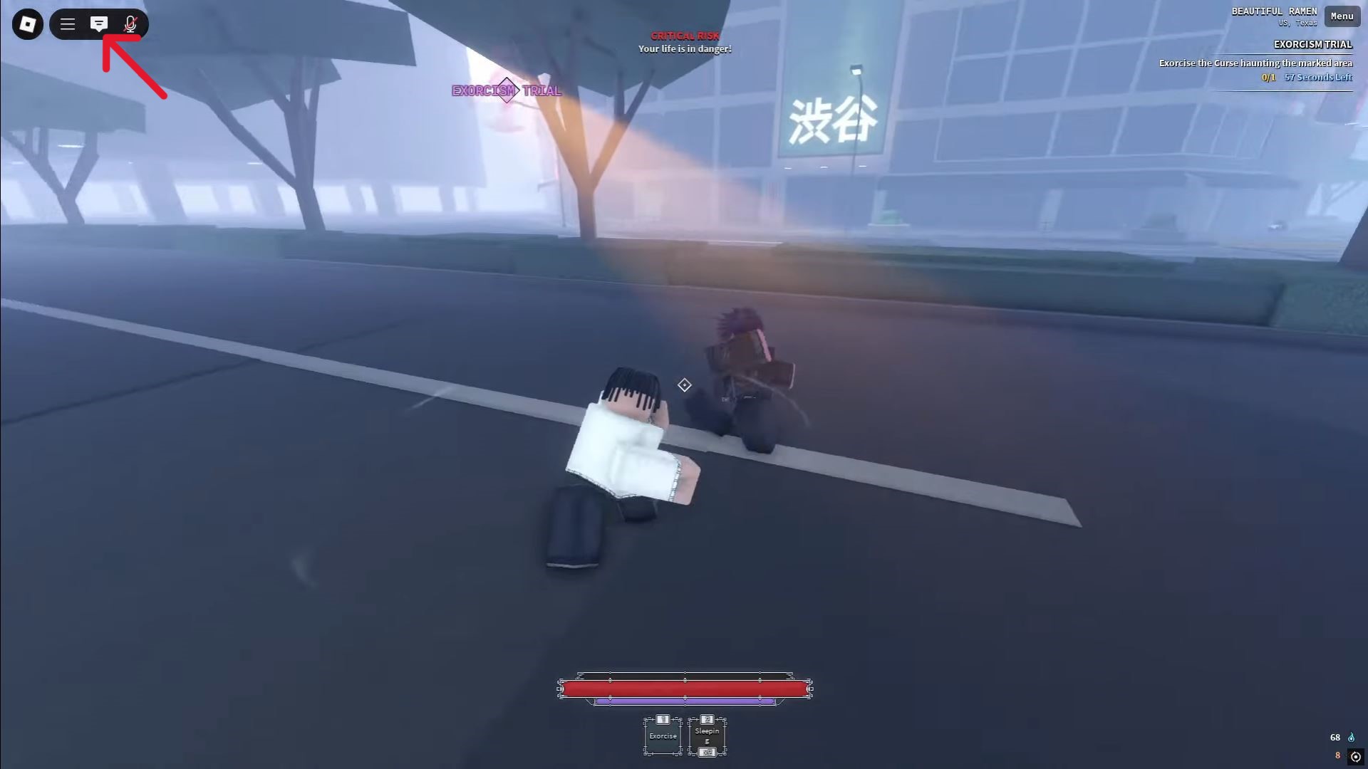Redeeming codes through chat (Image via Roblox)