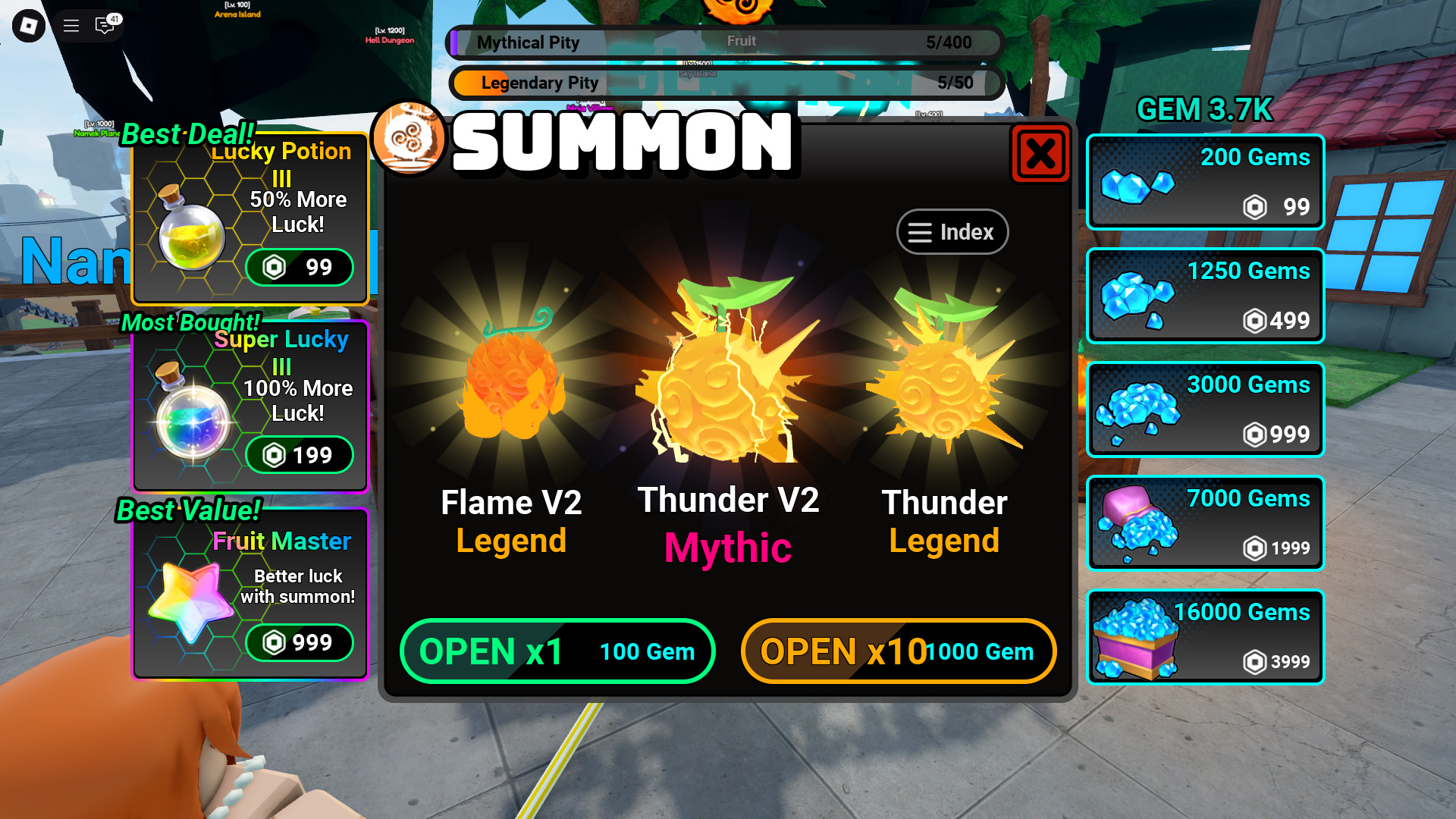 Summon new fruits (Image via Roblox Corporation)