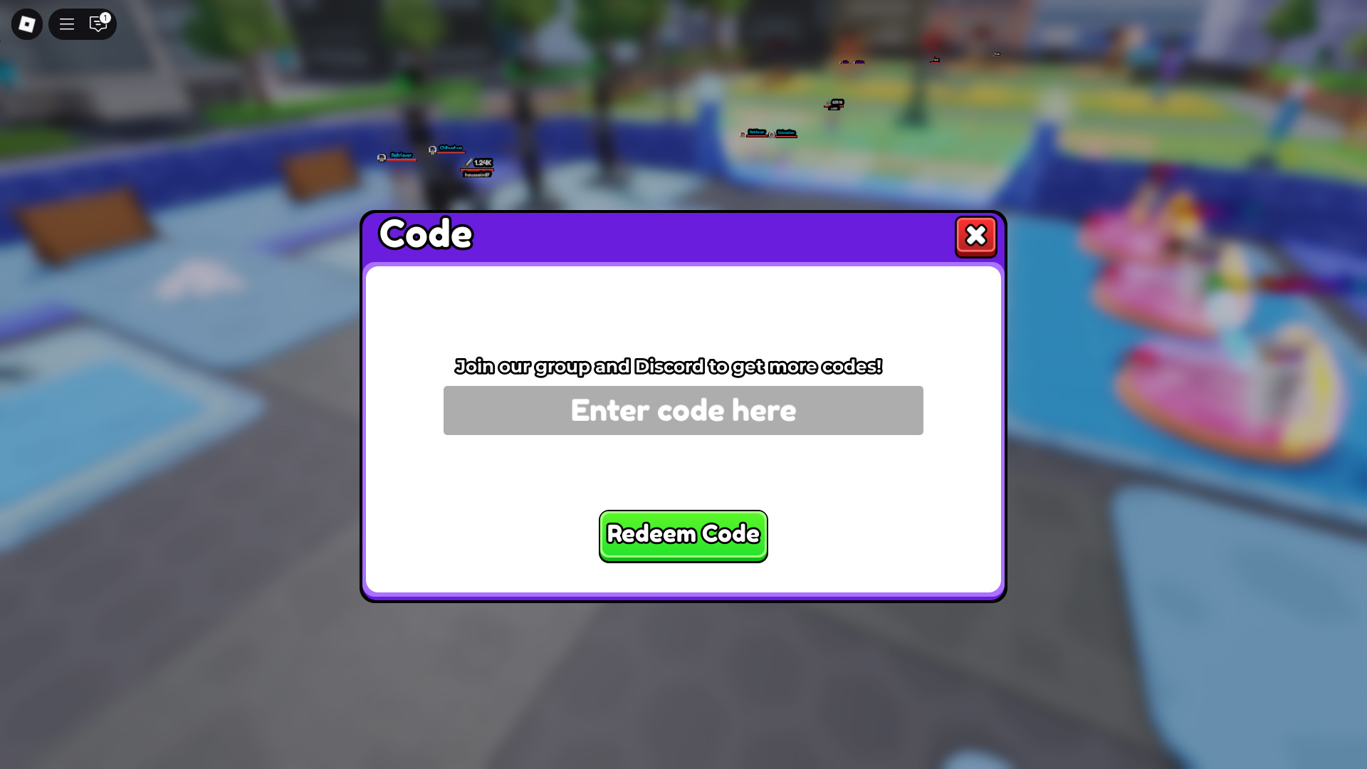 Redeem your codes here (Image via Roblox Corporation)