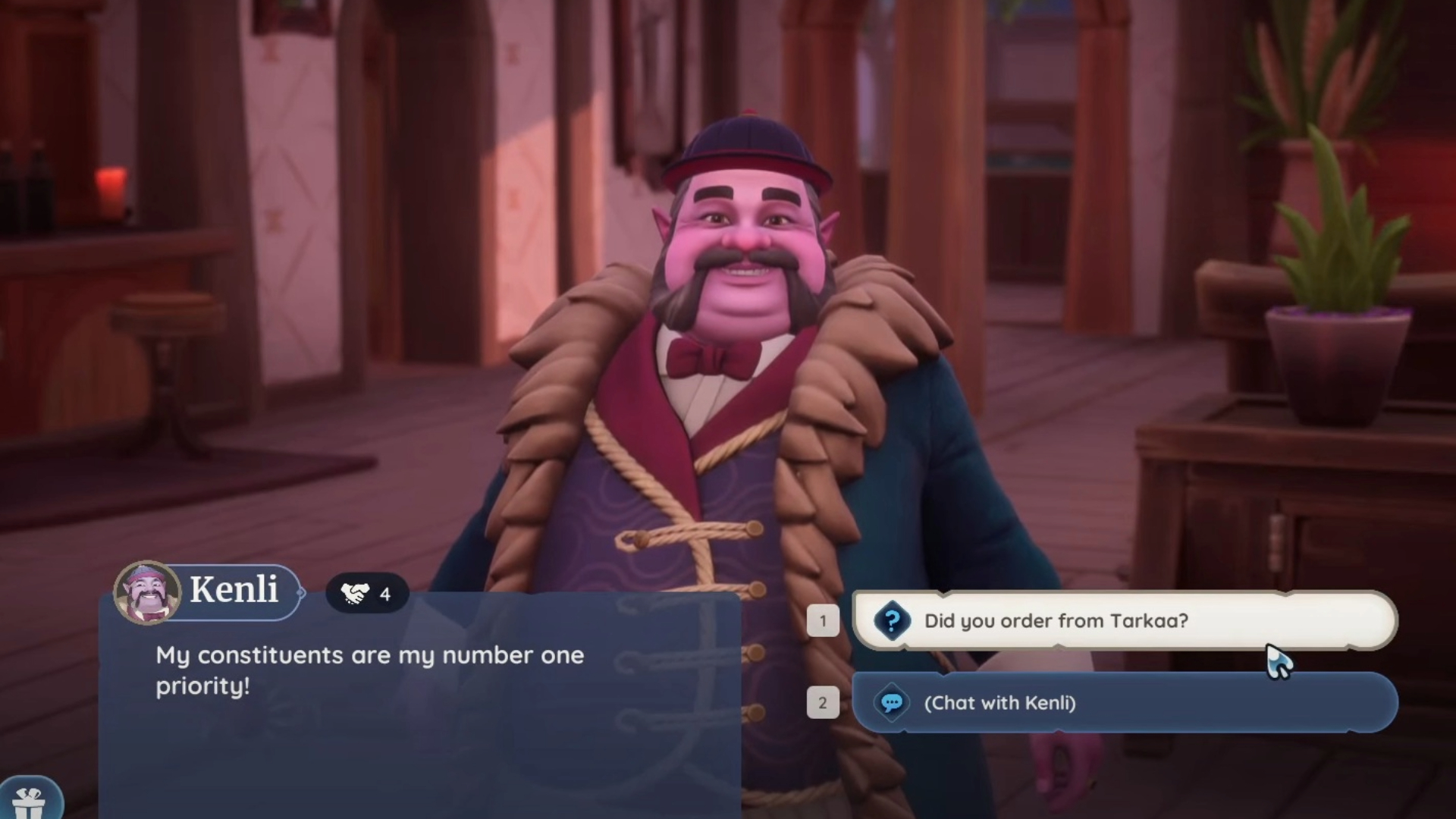 Talk to Mayor Kenli about the package