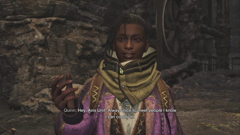 Talk to Quinn to start the Ultimate Strength side quest in Monster Hunter Wilds.