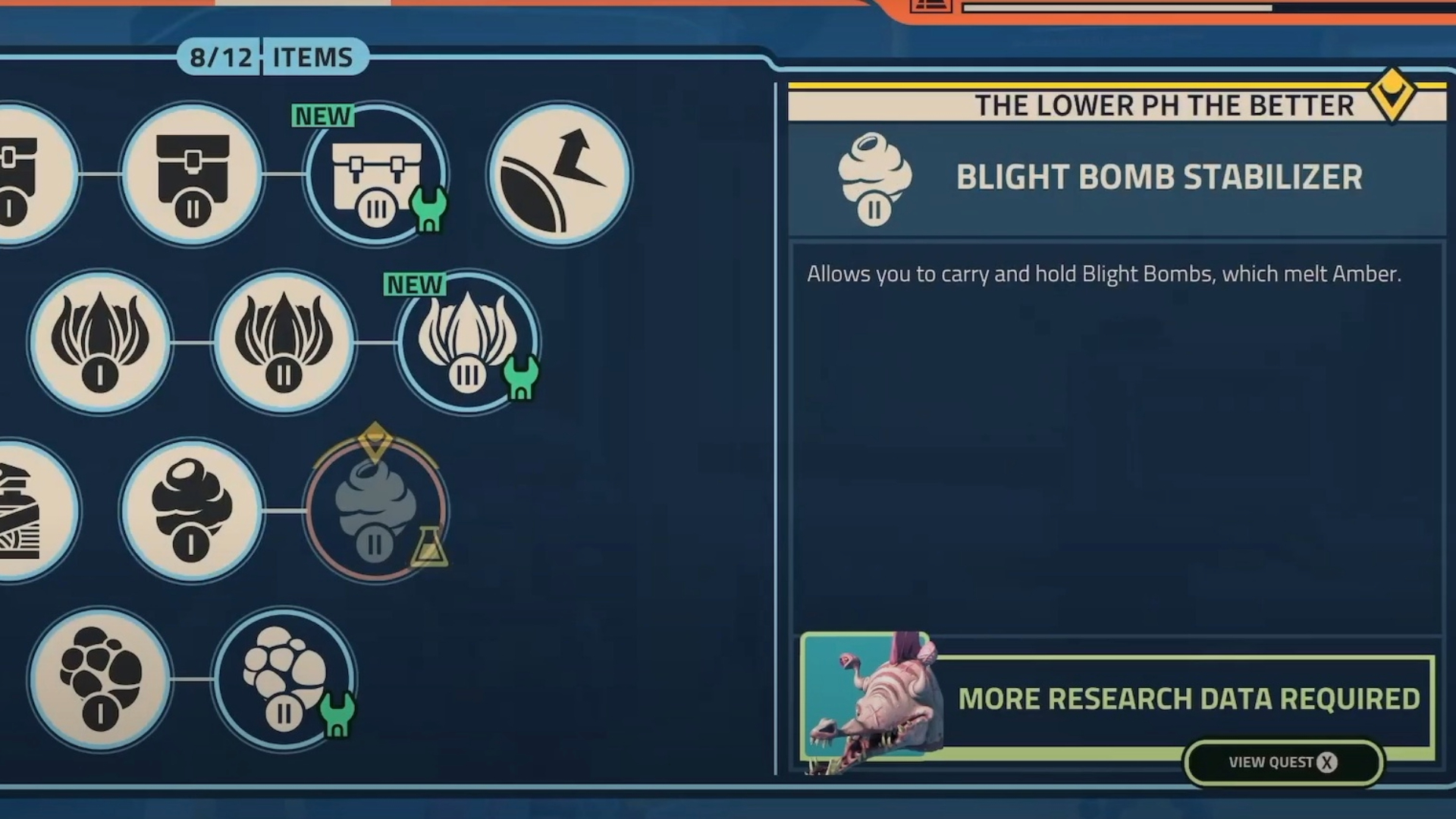 The Blight Bomb Stabilizer upgrade option