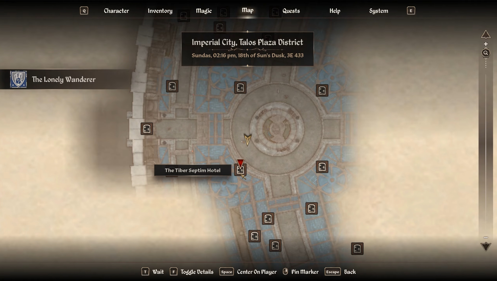 Tiber Septim Hotel Location (Image via Bethesda)