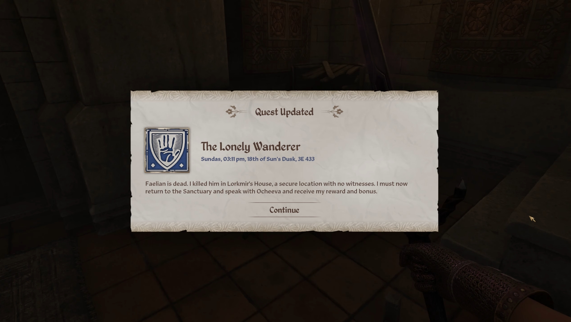 The Lonely Wanderer quest is done. (Image via Bethesda Softworks)