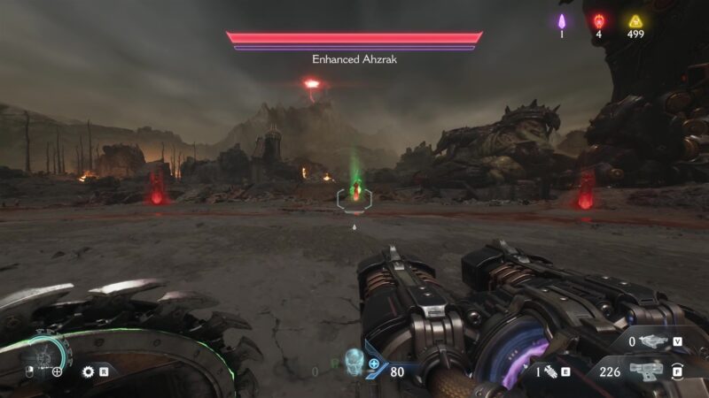 The Six Pillar Summon attack in Phase 3 of the Enhanced Ahzrak Boss Fight in Doom The Dark Ages.