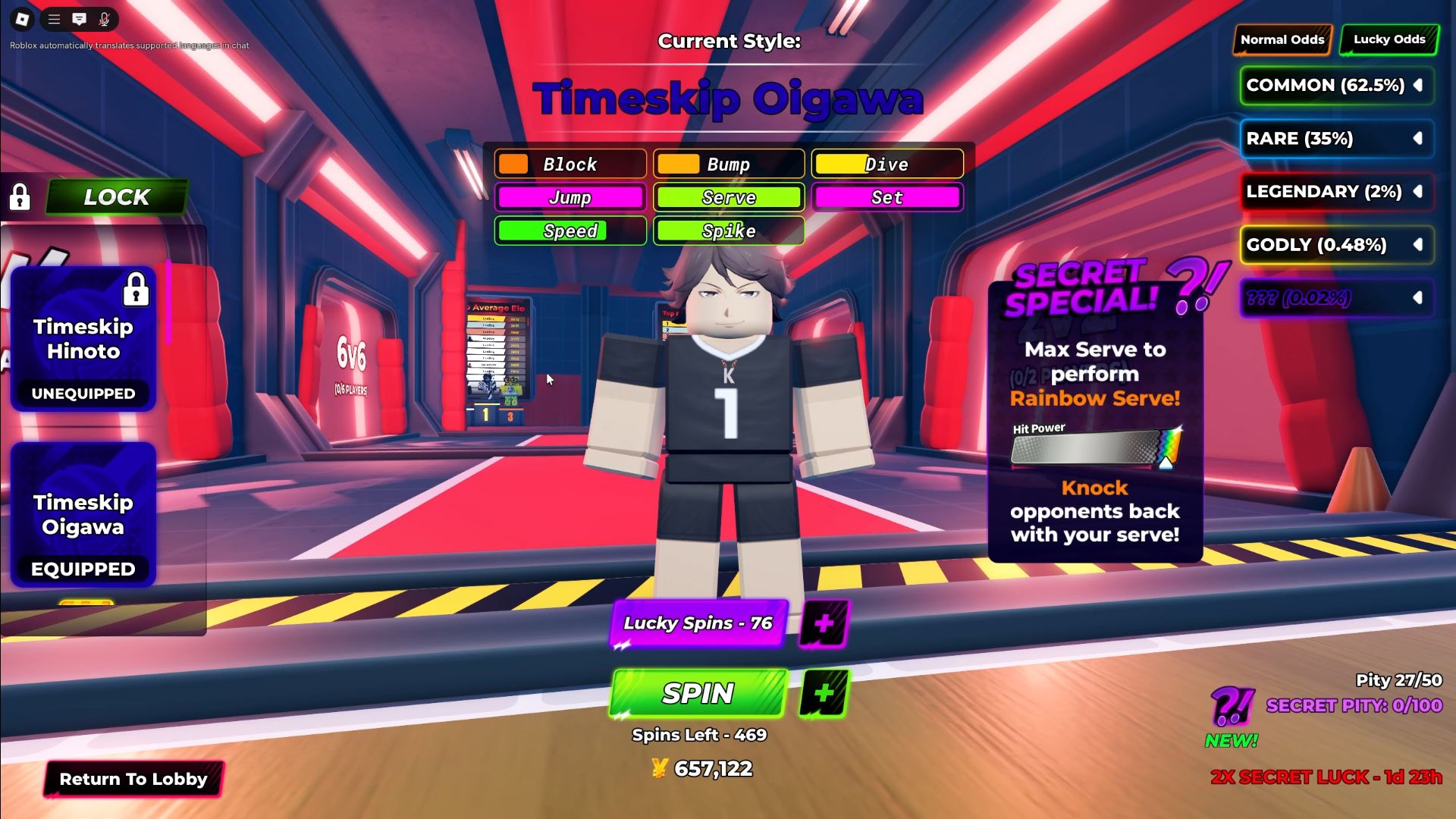 Timeskip Oigawa in Volleyball Legends (Image via Roblox)