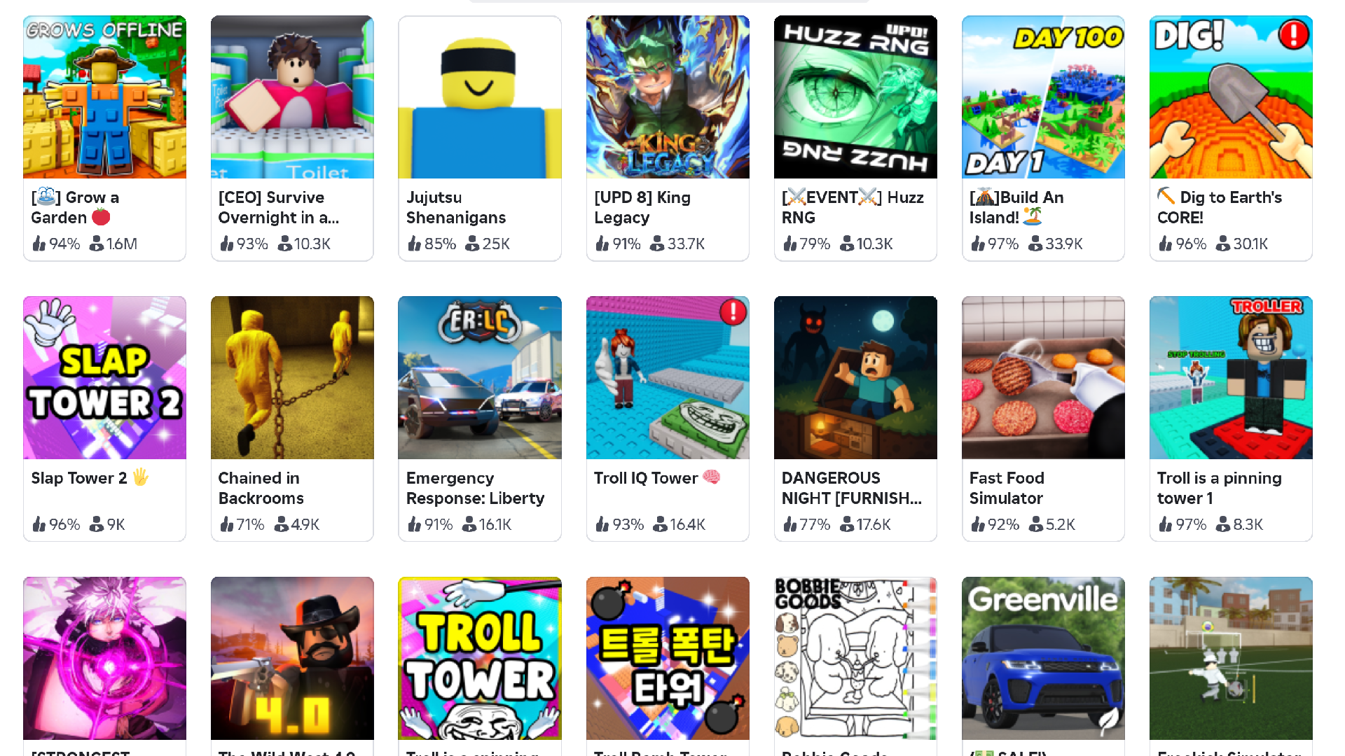 Trending Roblox Games