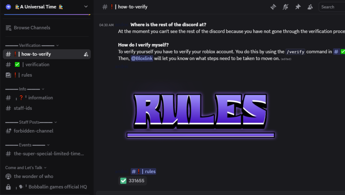 You need to verify before you access the channels (Image via Discord)