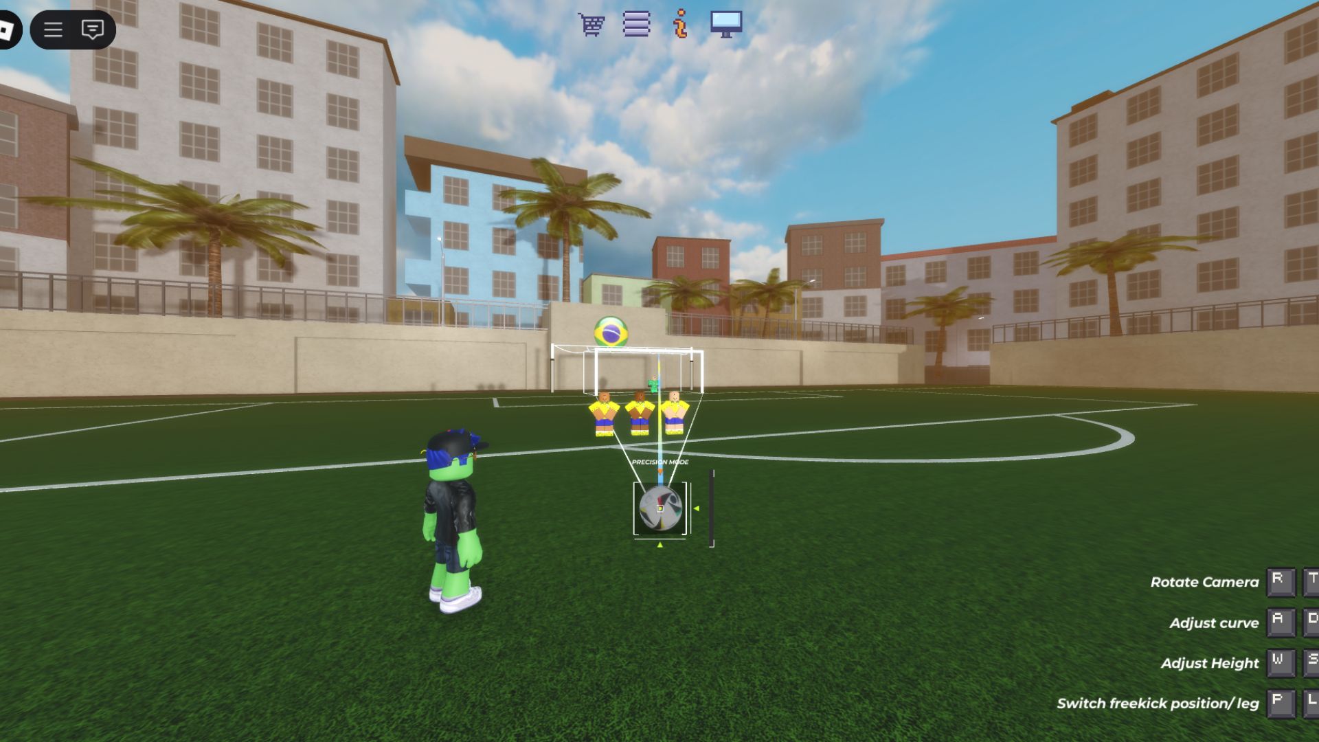 You can see the controls on scren (Source: Roblox)