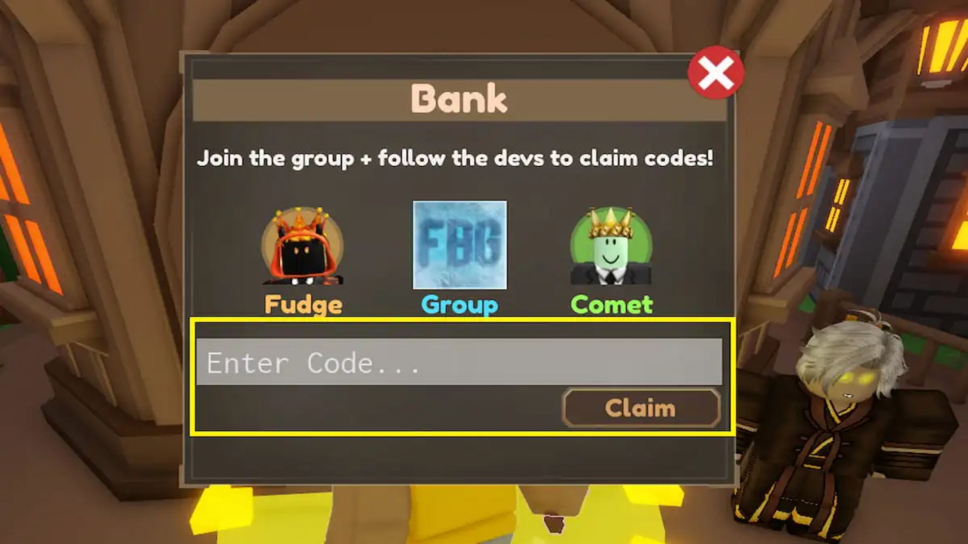 Redeem the codes here (Source: Roblox)