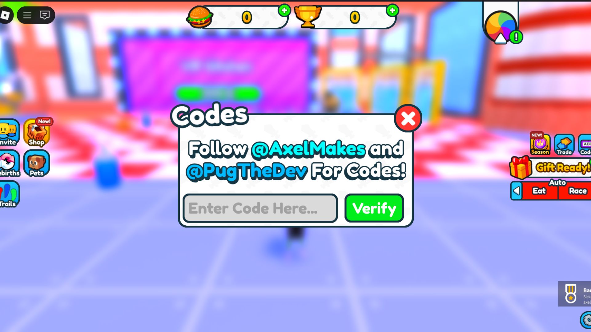 Redeem the codes here (Source: Roblox)