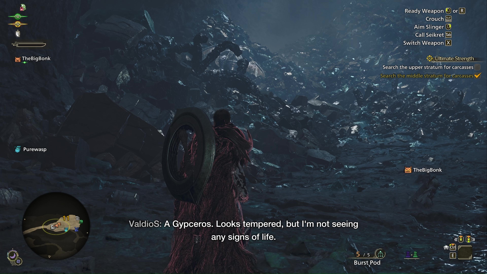 Where to Find Carcass in The Middle Stratum in Monster Hunter Wilds Ultimate Strength Side Quest?