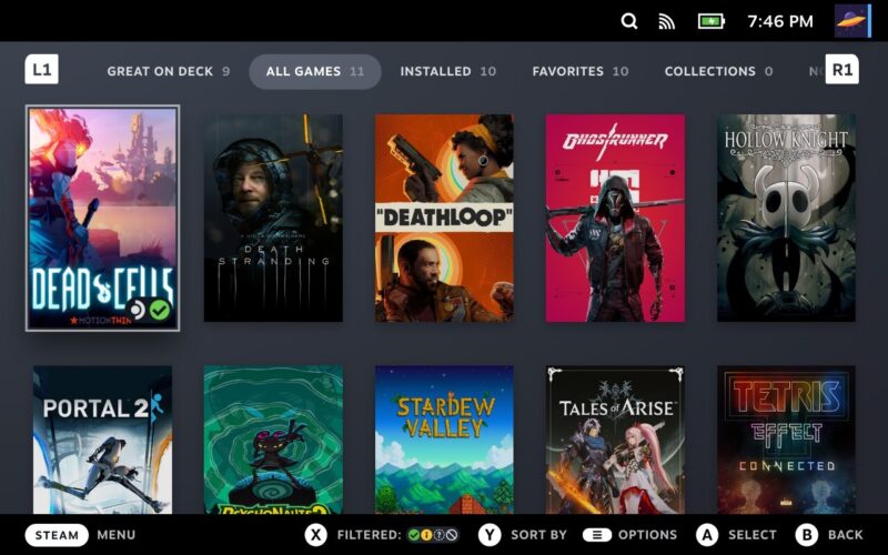 Picture of SteamOS user interface