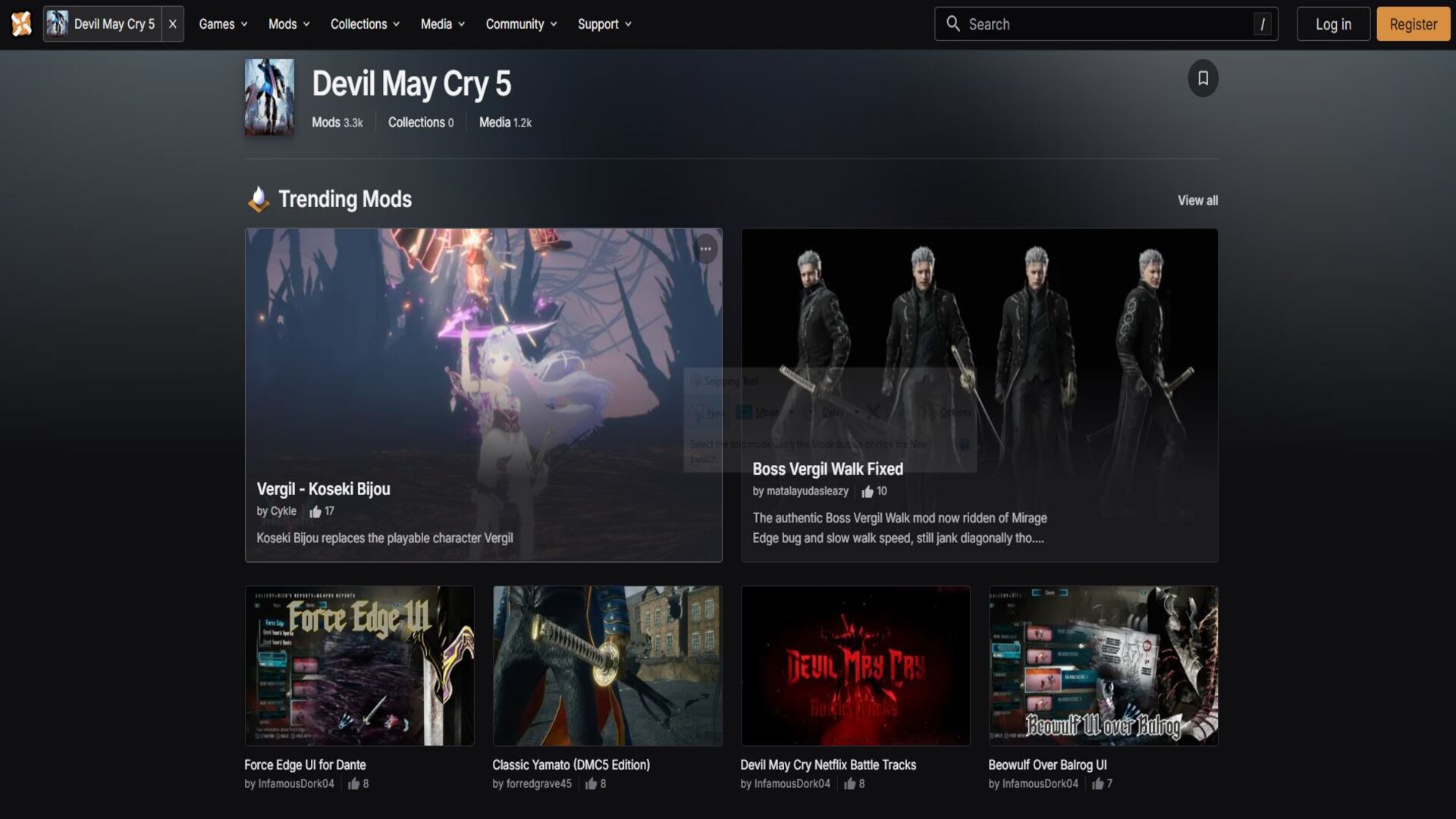 Trending Devil May Cry 5 mods (Image via NexusMods)