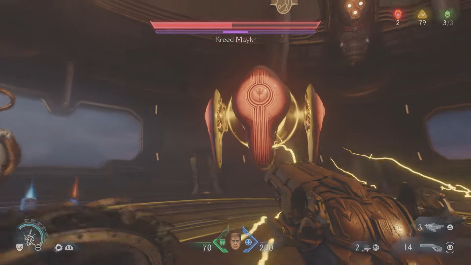 Kreed Maykr will throw everything at you at once (Image via Bethesda Softworks)
