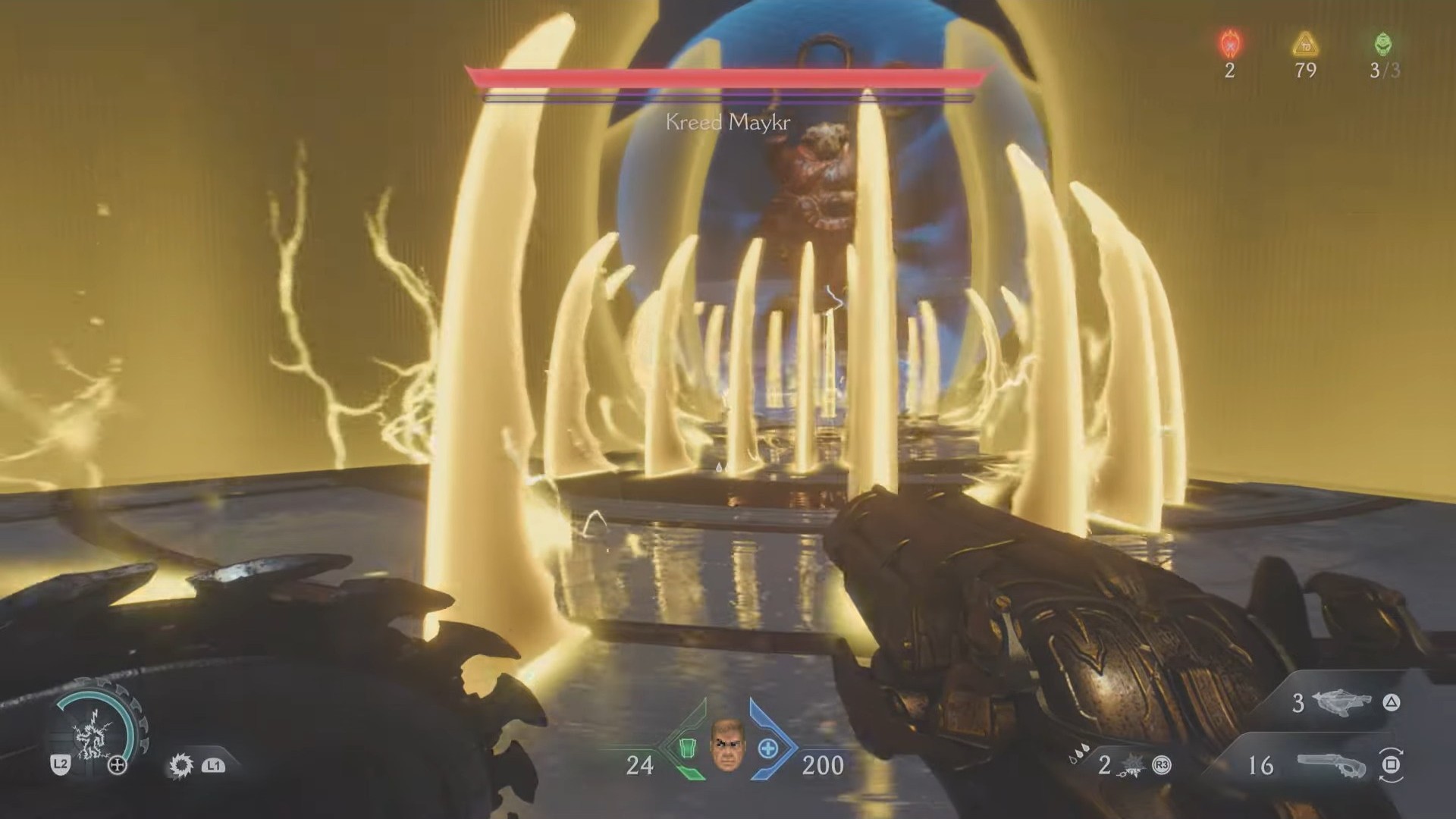 Kreed Maykr is fighting to survive at this point (Image via Bethesda Softworks)