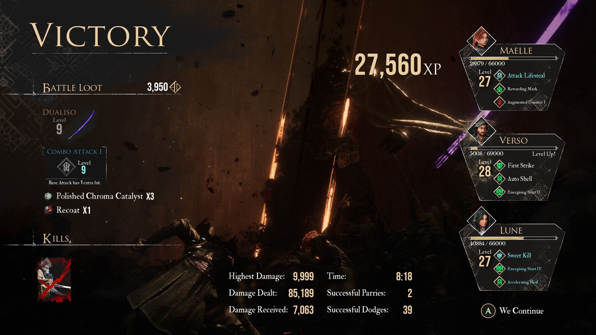 Rewards for defeating the Daulliste (Image via Kepler Interactive)