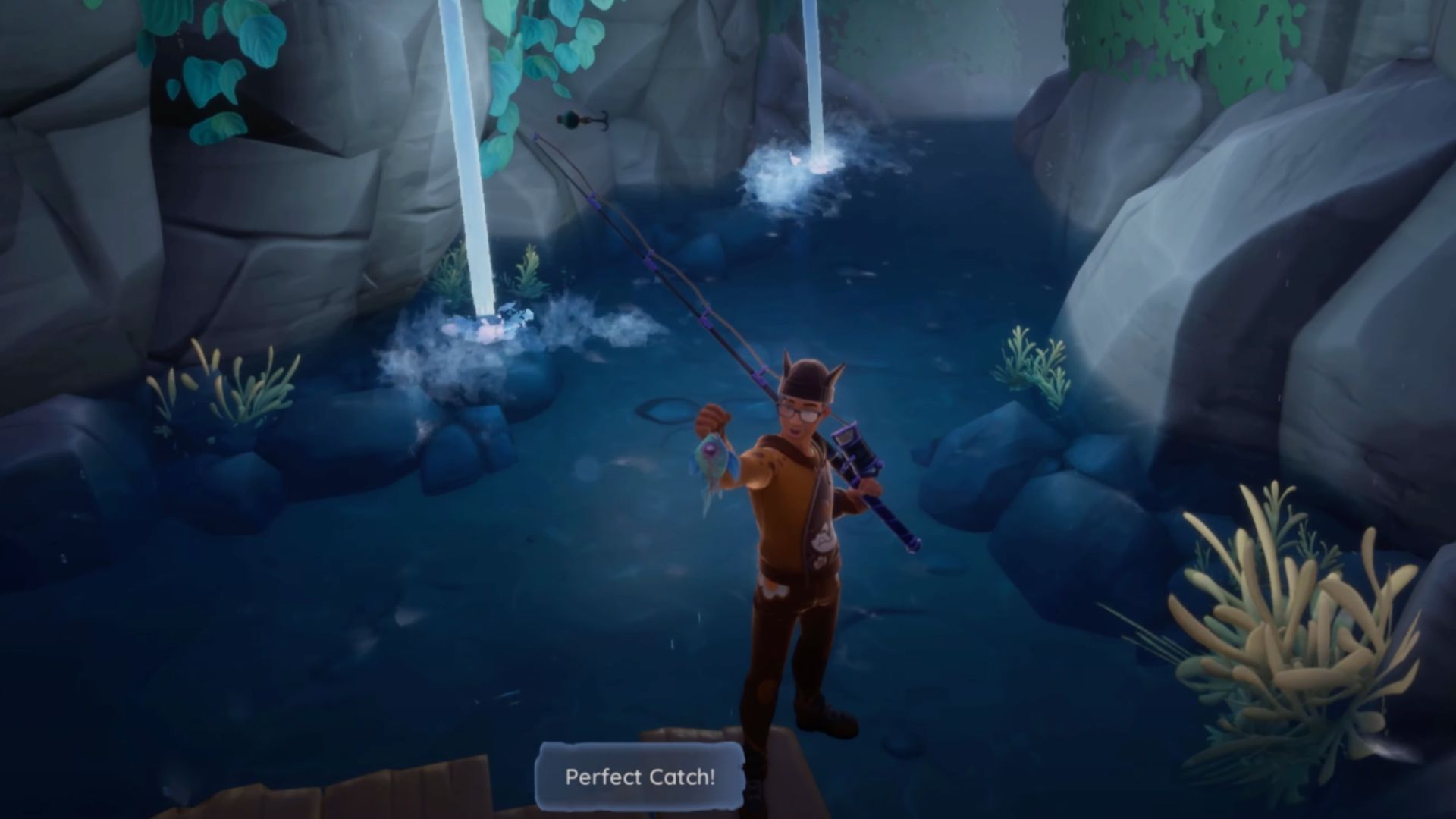 A pond where the Eyeless Minnow appears. (Image via Singularity 6 Corporation, @Bora Lá Jogar/YouTube)