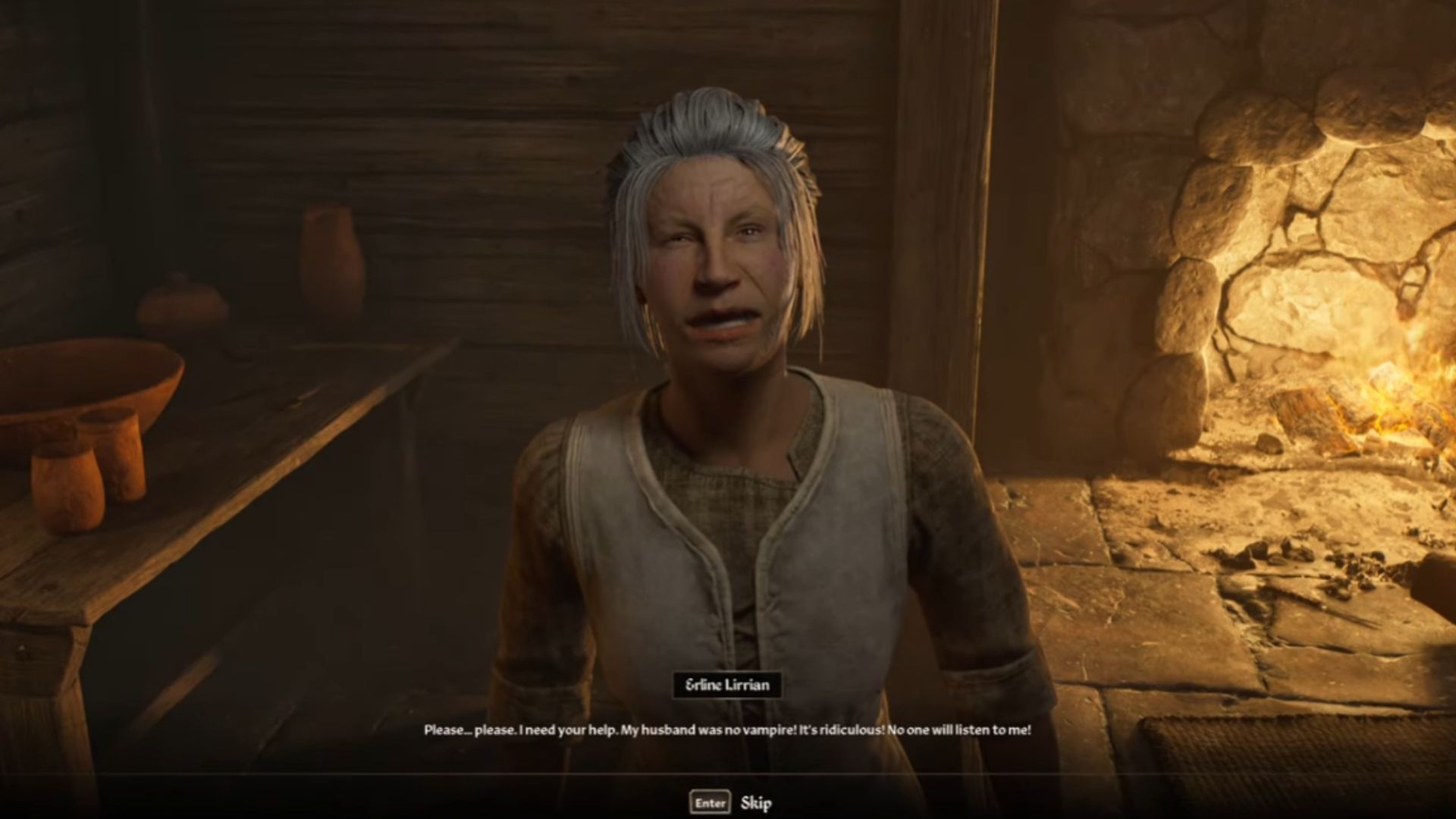 Talk to Erline (Source: Bethesda Softworks, Gamerack/YouTube)