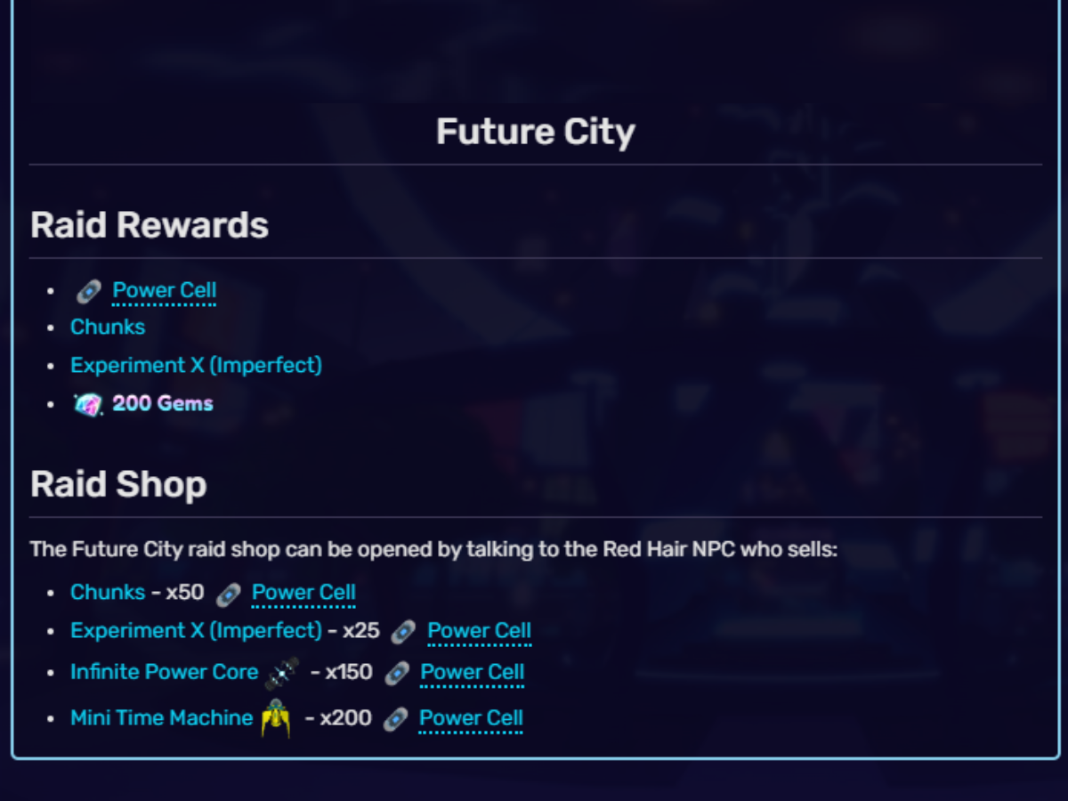 Future City Rewards and Shop Details (Image via animeadventures.fandom.com)