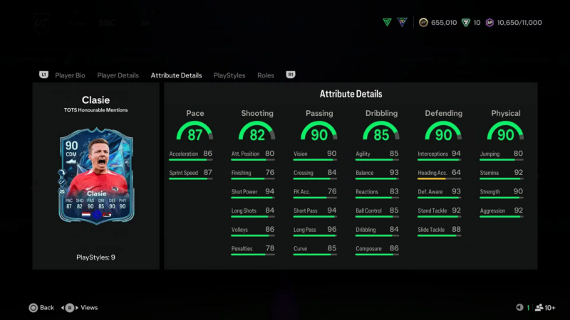Jordy Clasie TOTS (Source: EA Sports)