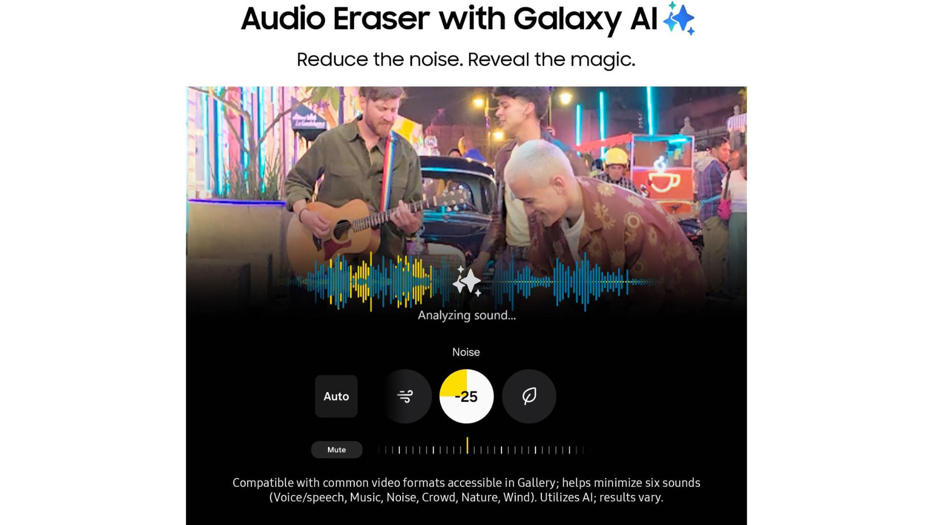 Audio Eraser reduced background noise with Galaxy AI (Image via Samsung | Amazon)