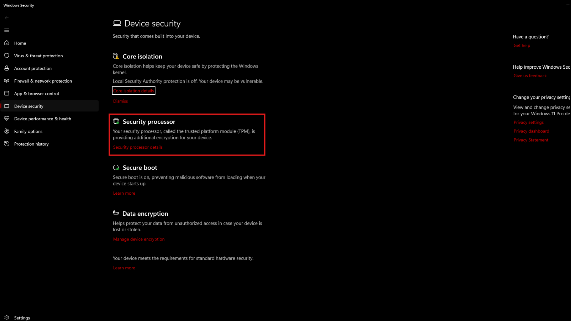 Checking if TPM 2.0 is enabled (Image via Microsoft | Deltia's Gaming)