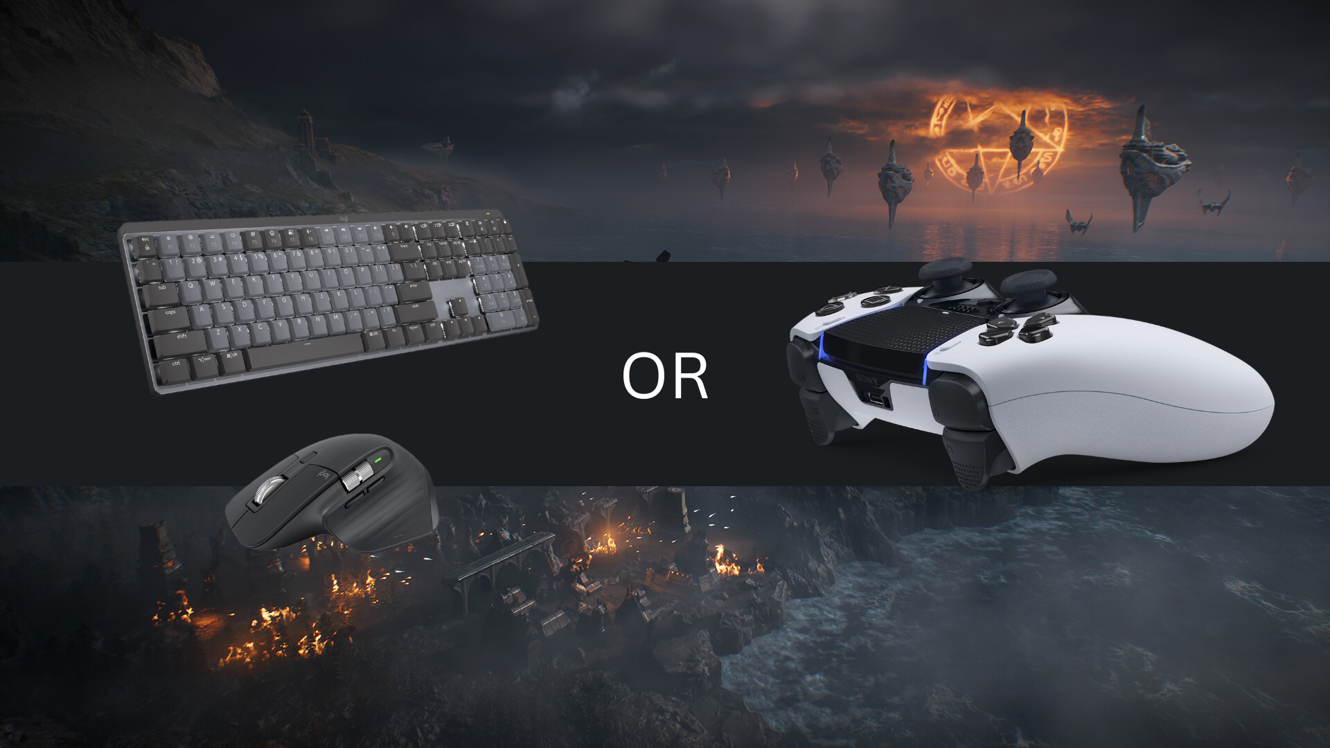Should you play Doom: The Dark Ages on controller or keyboard and mouse on PC (Image via Sony | Logitech | Bethesda | Deltia's Gaming)