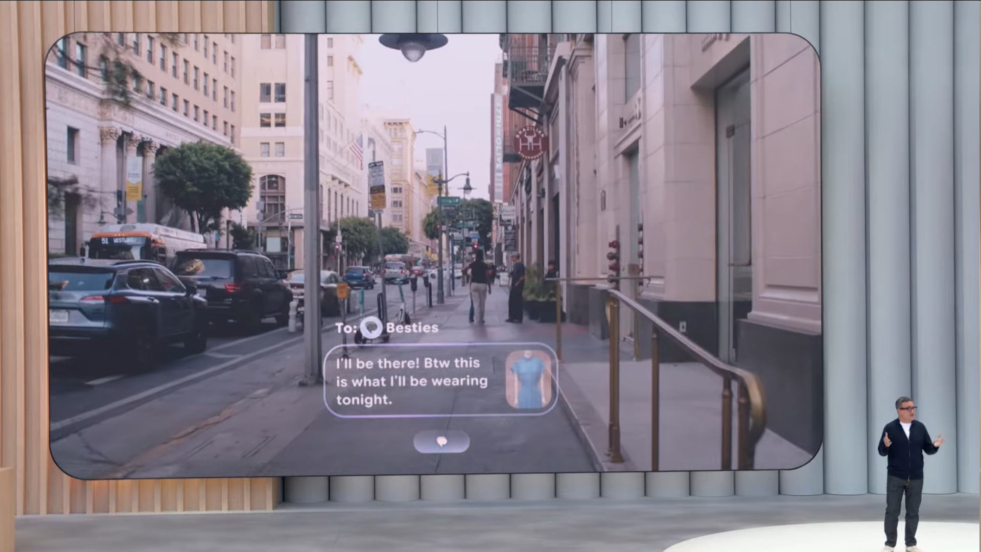 Sending messages via the XR Glasses (Image via Google)
