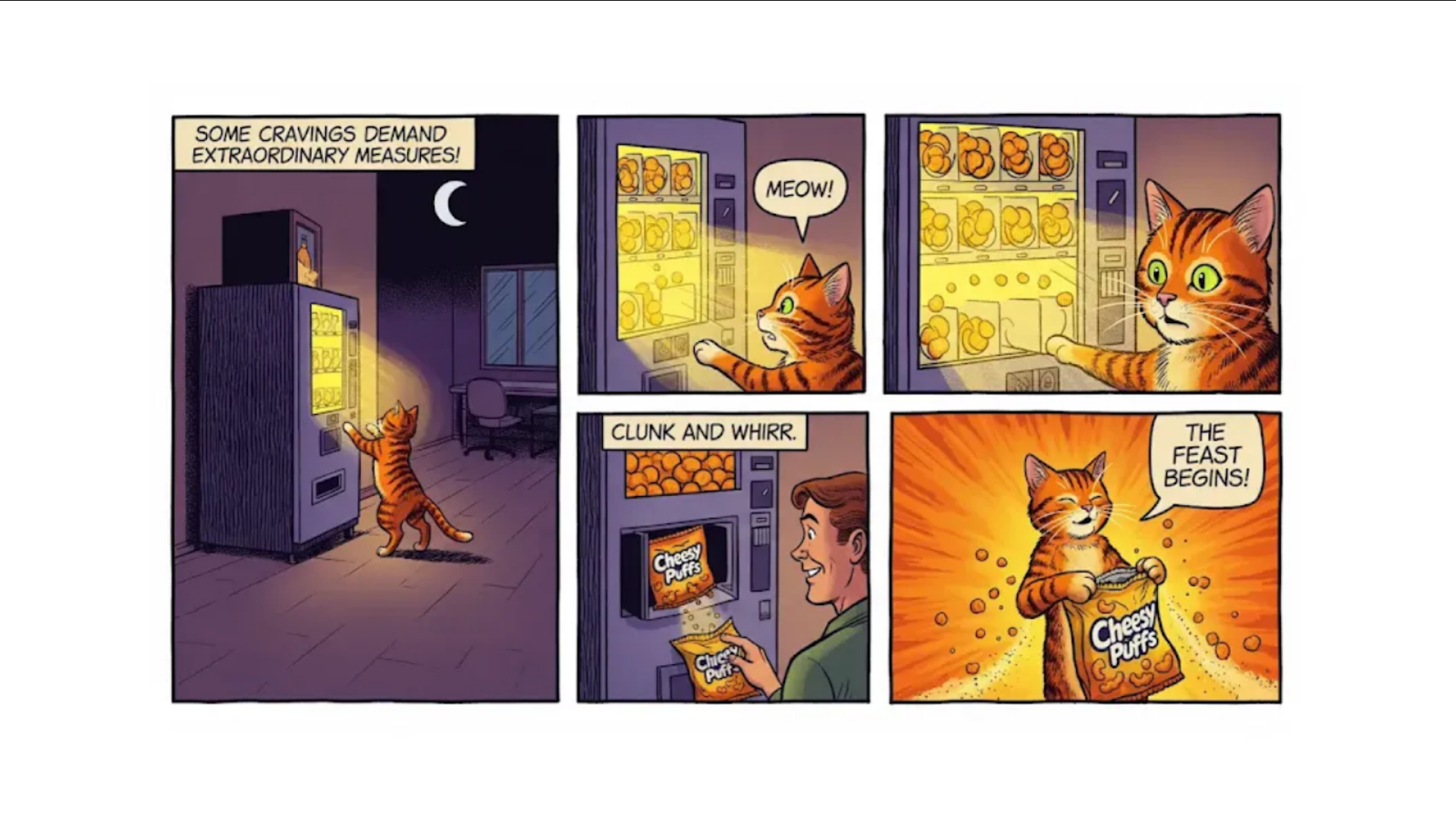 Cat comic made by Imagen 4 (Image via Google)
