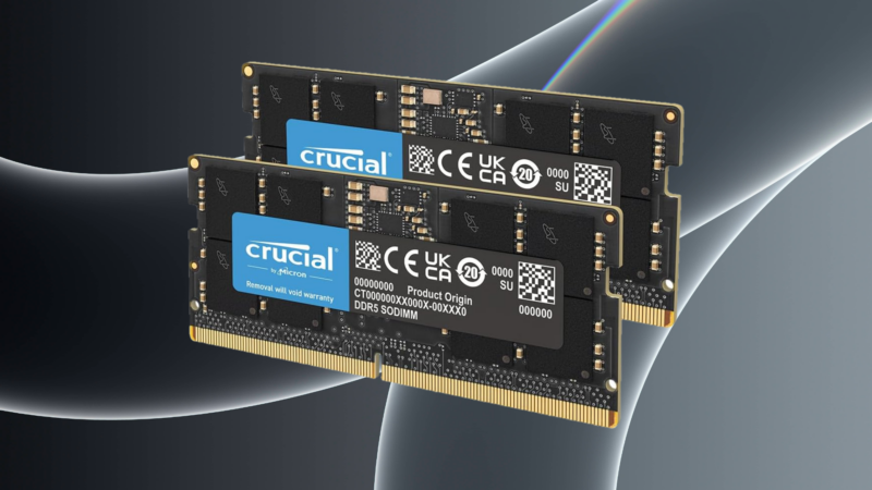 Crucial 64GB DDR5 laptop RAM kit on sale at 17% off (Image via Crucial | Amazon | Deltia's Gaming)