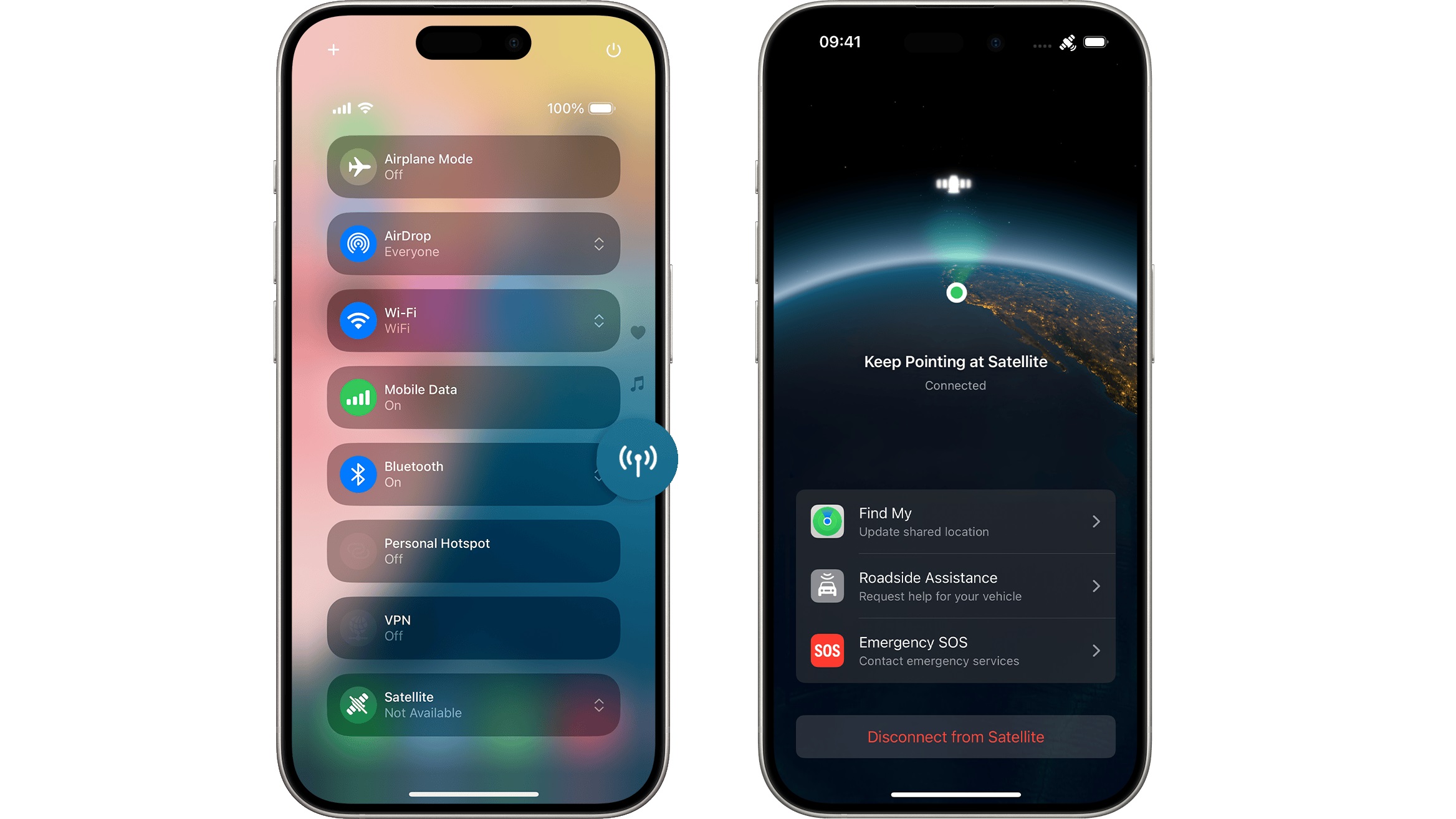 Picture of Satellite functionality in iOS