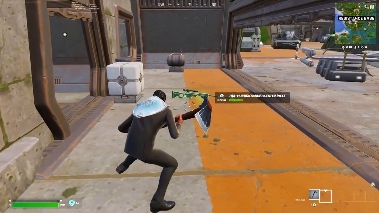 The IQA-11 Marksman Blaster Rifle in Fortnite Galactic Battle (Image via Epic Games | DrPineapplez /YouTube)