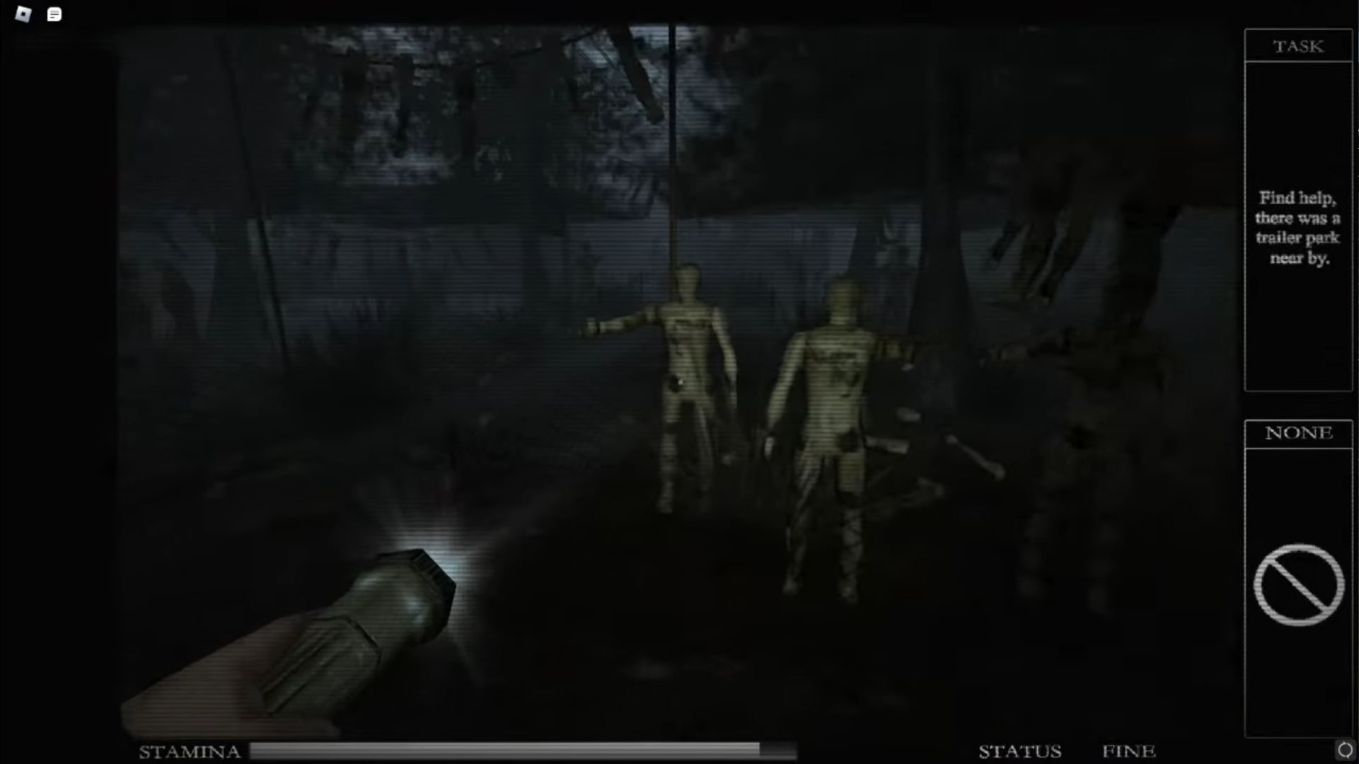 mannequins near shack (Image via Roblox)