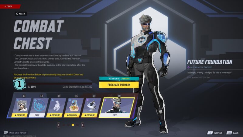 Future Foundation Mister Fantastic Skin Marvel Rivals Combat chest page