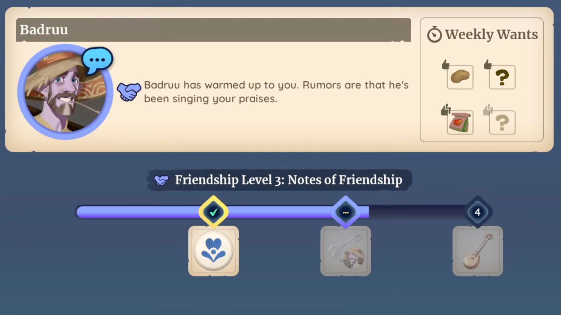 Each character has four Weekly Wants in Palia. (Image via Singularity 6 Corporation, @Poppin Often With Lofton/YouTube)