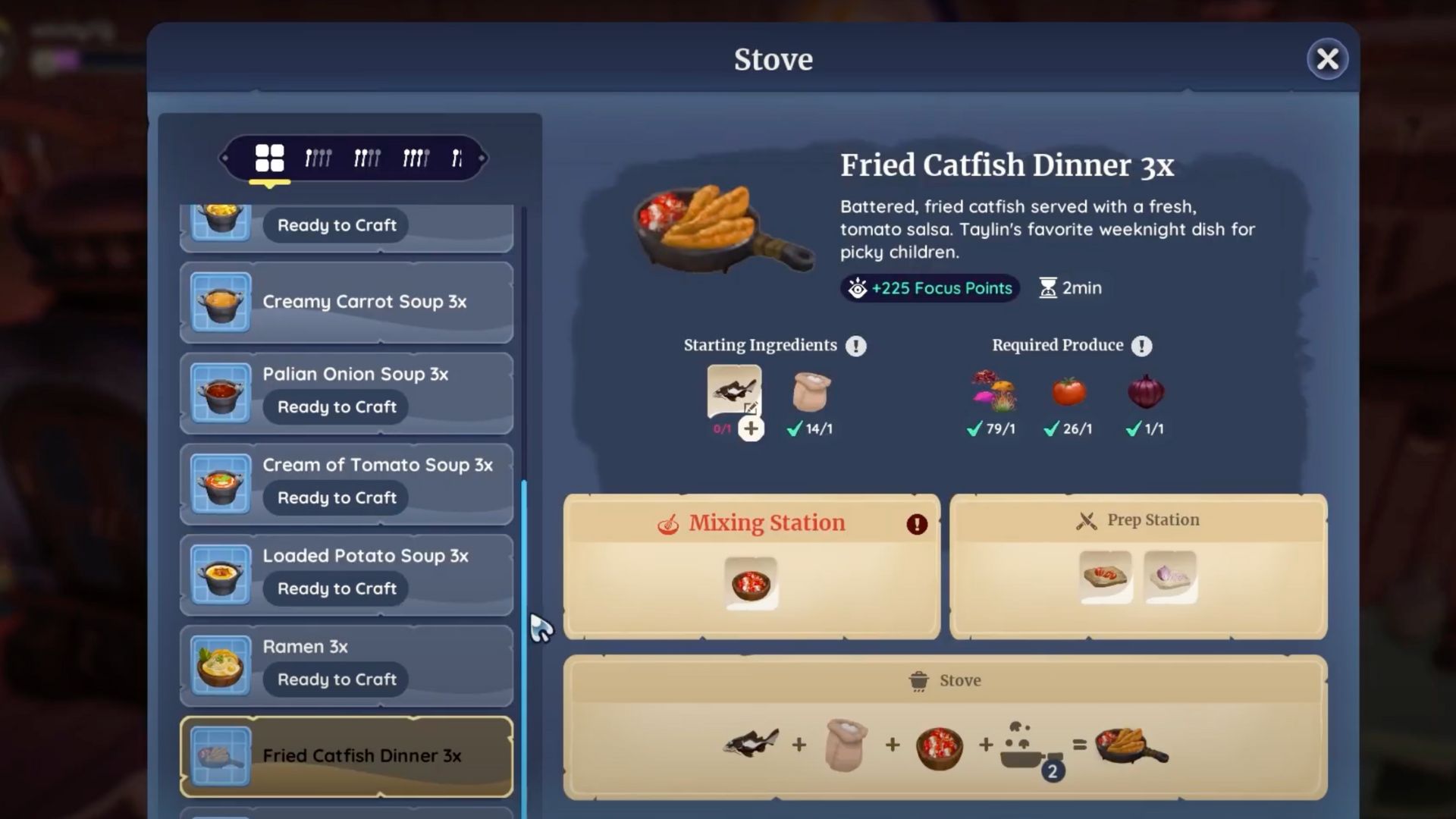 Each recipe will give you a limited time window. (Image via Singularity 6 Corporation)