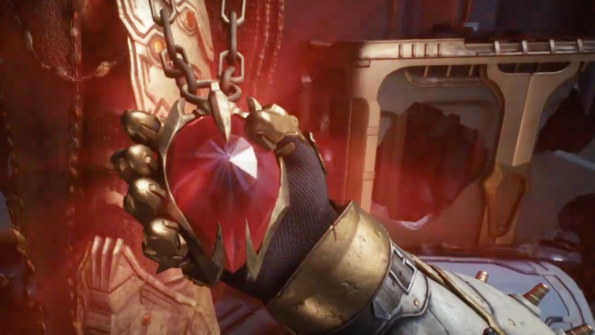 Find out the Ruby statue in Doom The Dark Ages Chapter 4 (Image via Bethesda Softworks, @WoW Quests/YouTube)