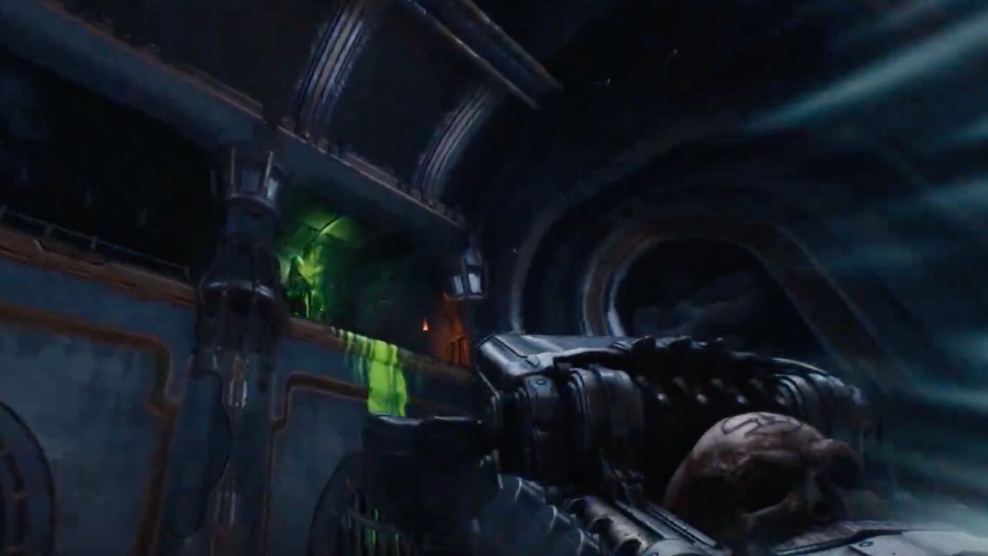 Go above the Green markings in Doom The Dark Ages Chapter 4 (Image via Bethesda Softworks, @WoW Quests/YouTube)