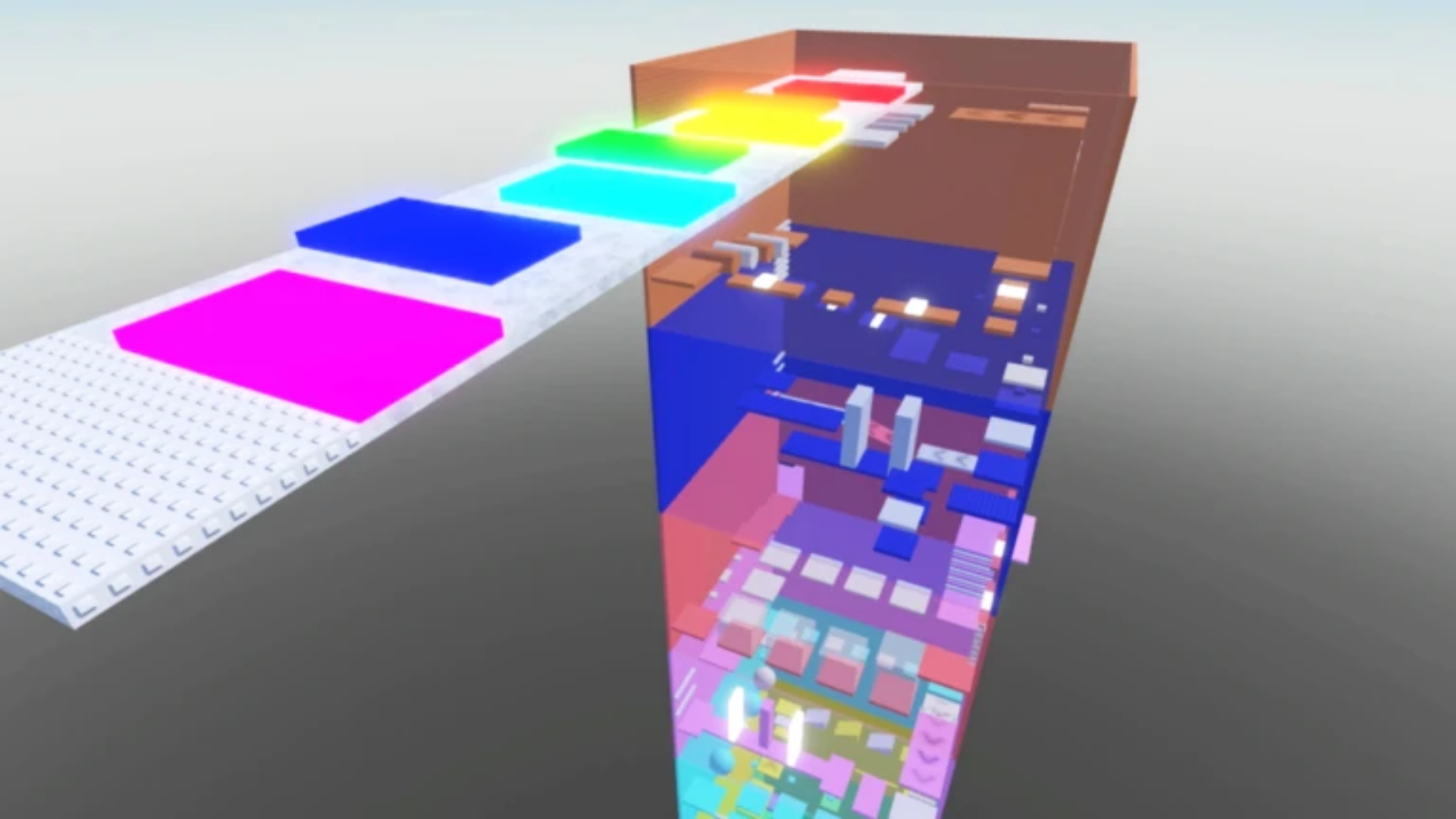 Troll Bomb Tower is a tower-climbing obby (obstacle course) game (Image via 크롱 스튜디오 | Roblox)