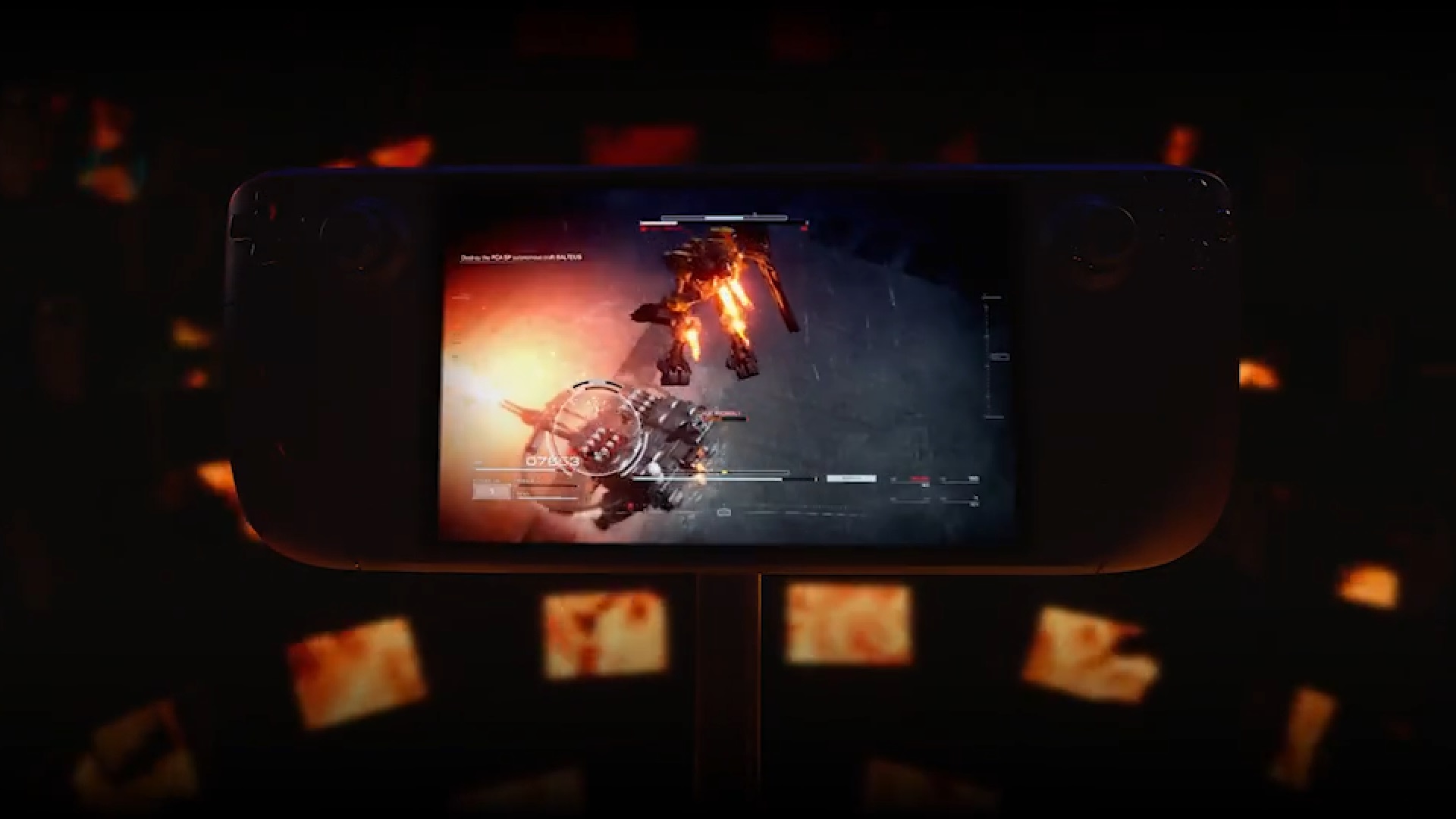 Steam Deck running a game (Image via Valve)