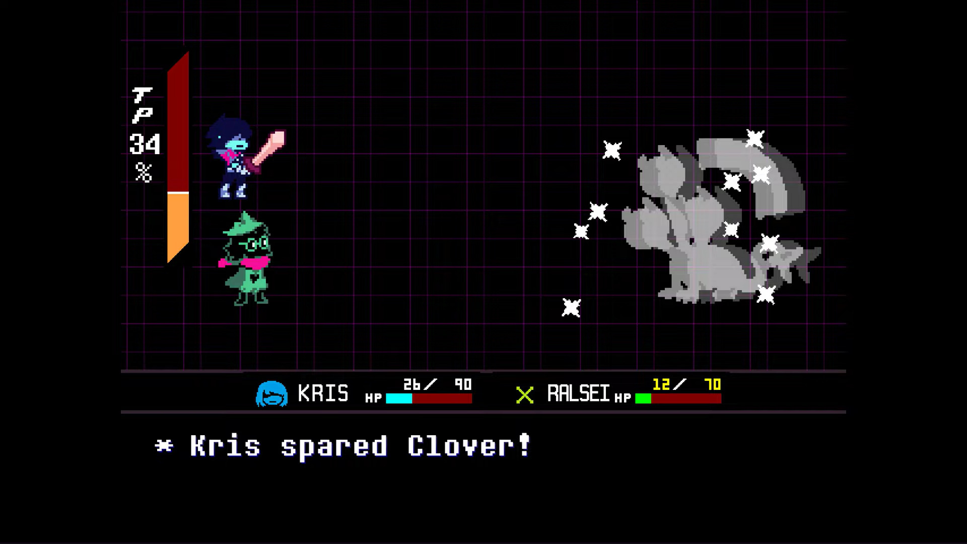 Sparing Clover is not too hard (Image via Toby Fox and @LevasGaming/YouTube)