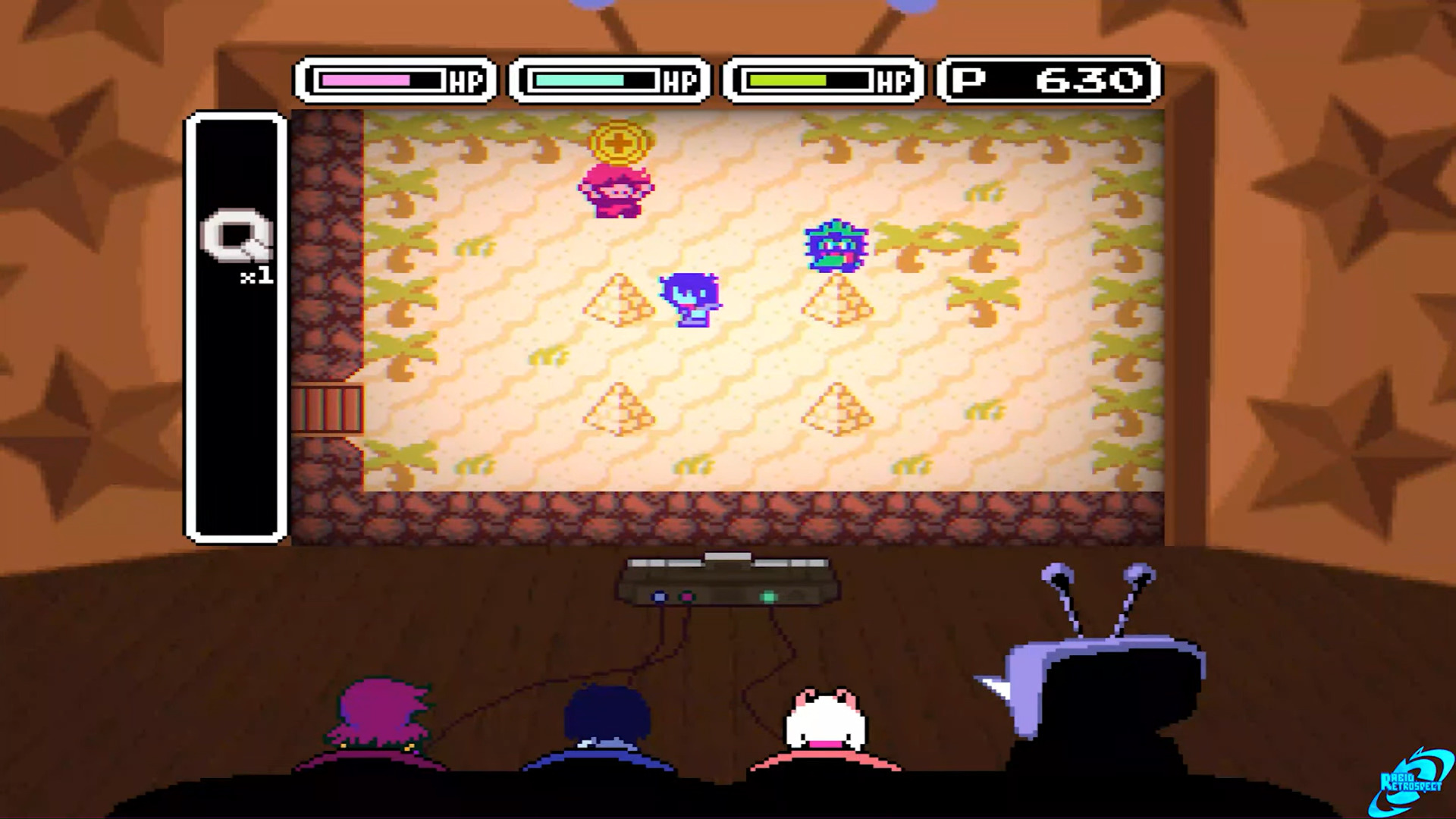 The cactus room will be right before this room with four pyramids (Image via Toby Fox and @RabidRetrospectGames/YouTube)