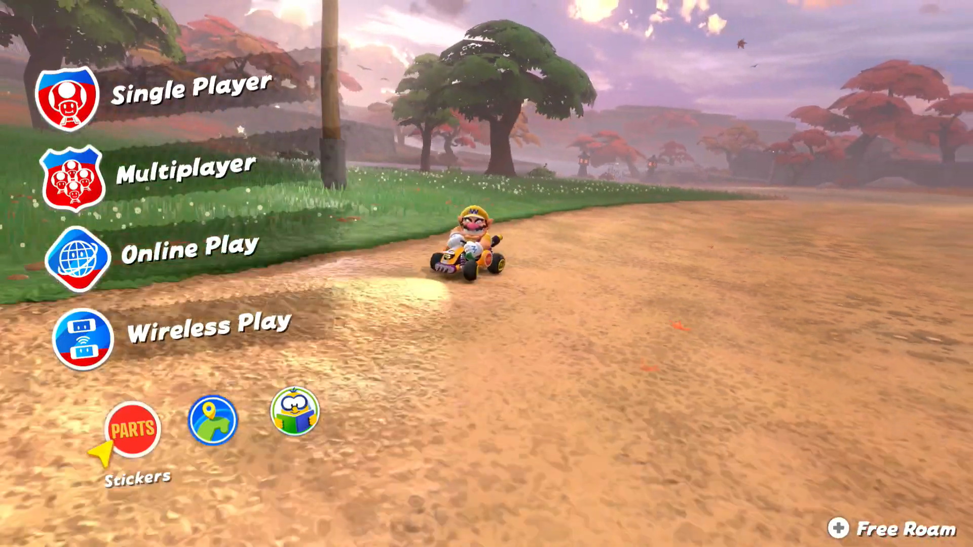 The main menu is the simplest way to access these stickers (Image via Nintendo and @BigSpoonGaming/YouTube)