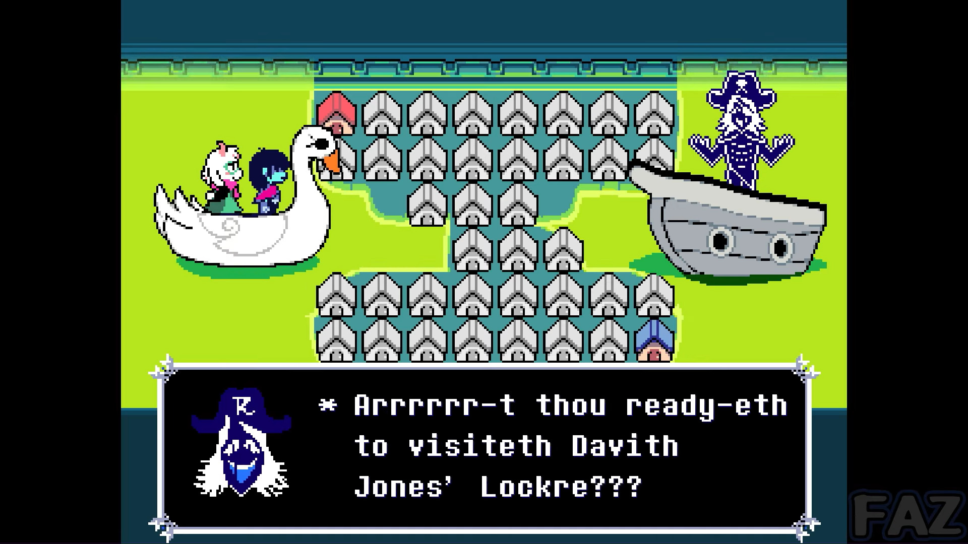 Pirate Rouxls Kaard (Image via Toby Fox and @FazFaz/YouTube)