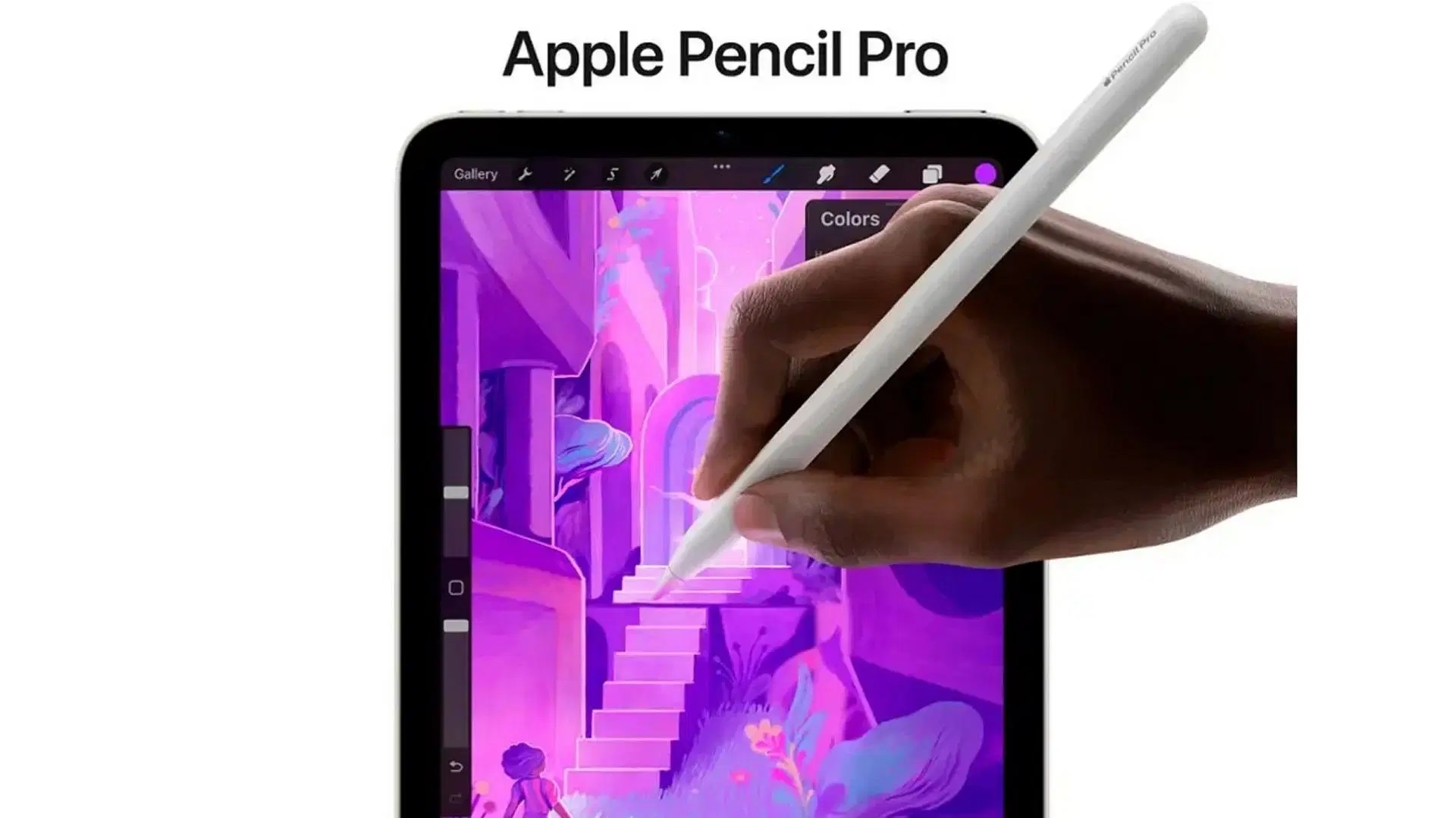 Picture describes Apple iPad mini 2024 supporting Apple Pencil